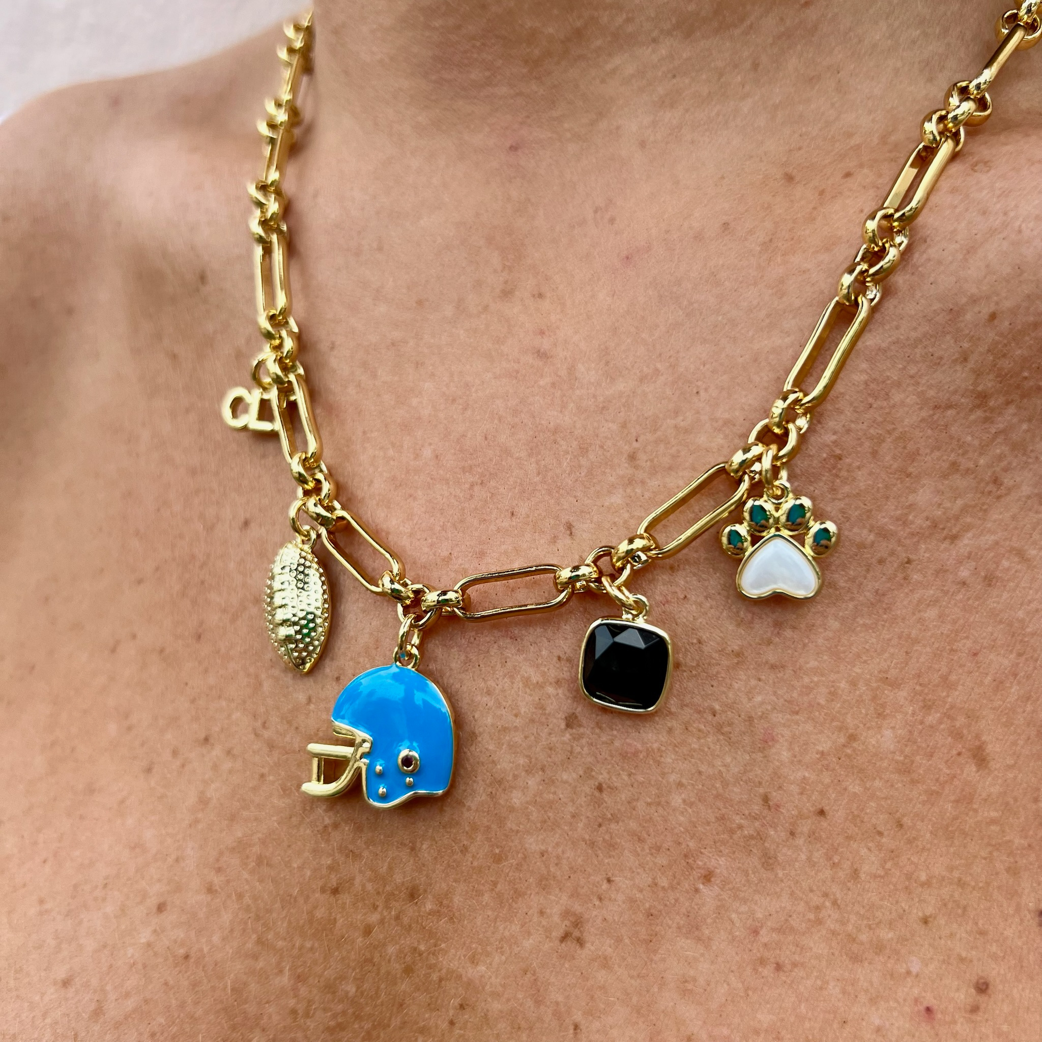 CLT panthers charm necklace - 