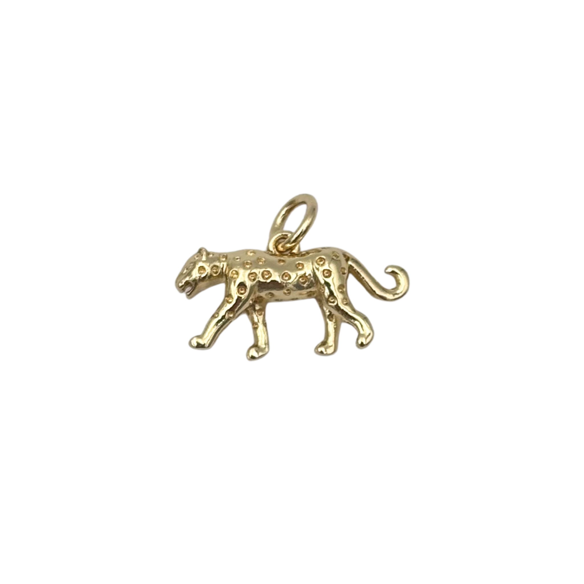 Gold cheetah charm with textured body by HOLST+LEE