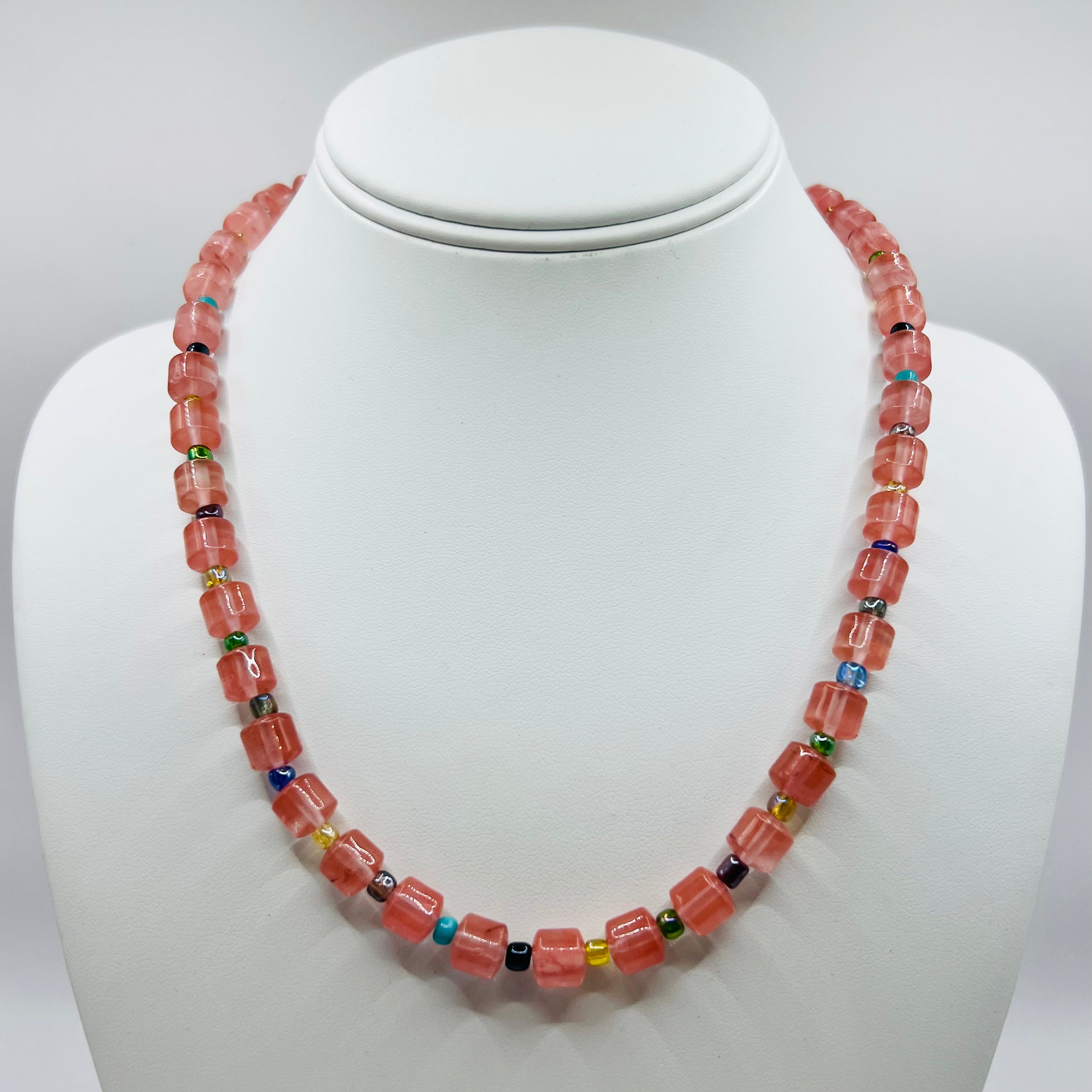 Cherry Quartz Lariat Necklace