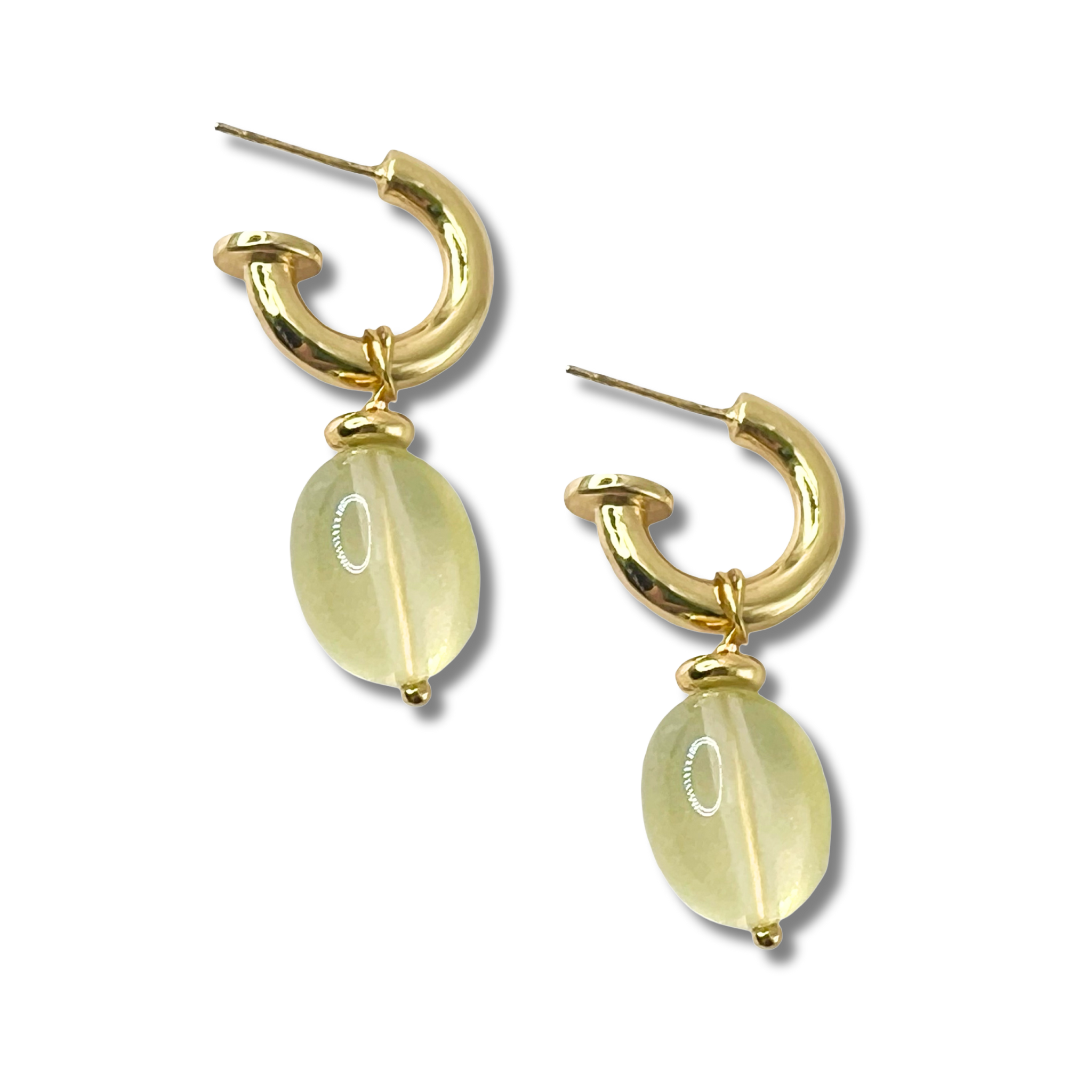 Citrine gemstone drop earrings with gold hoop by HOLST+LEE