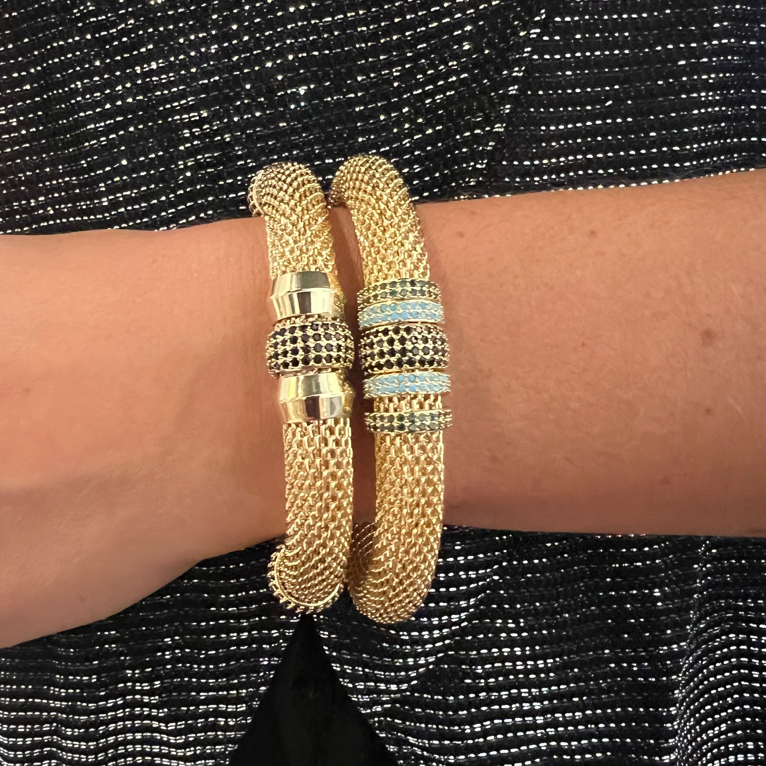 Classic Luxe Mesh Black Bracelet Signature Magnetic Clasp