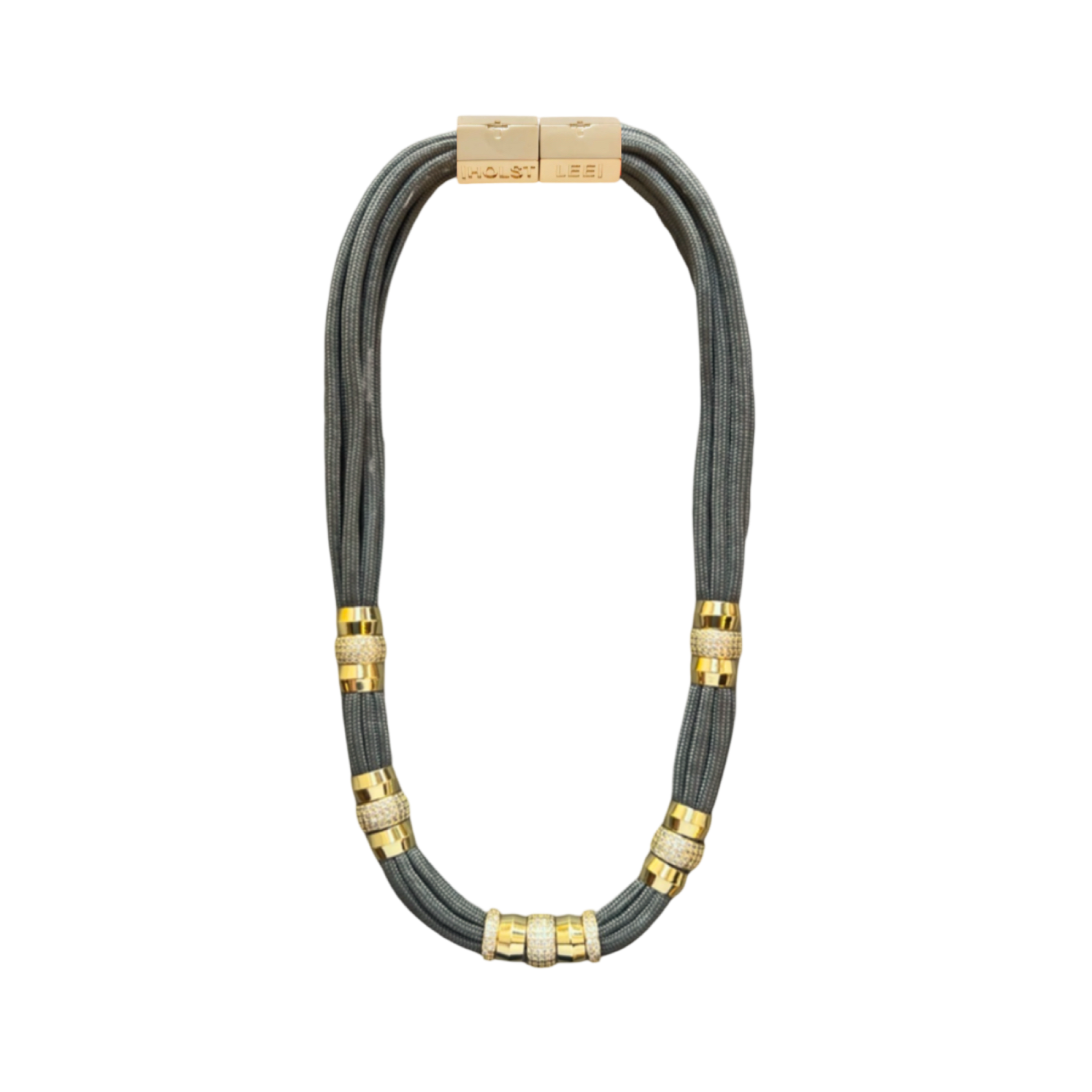 ColorblockGreyRhinestoneNecklace-signaturemagneticclasp