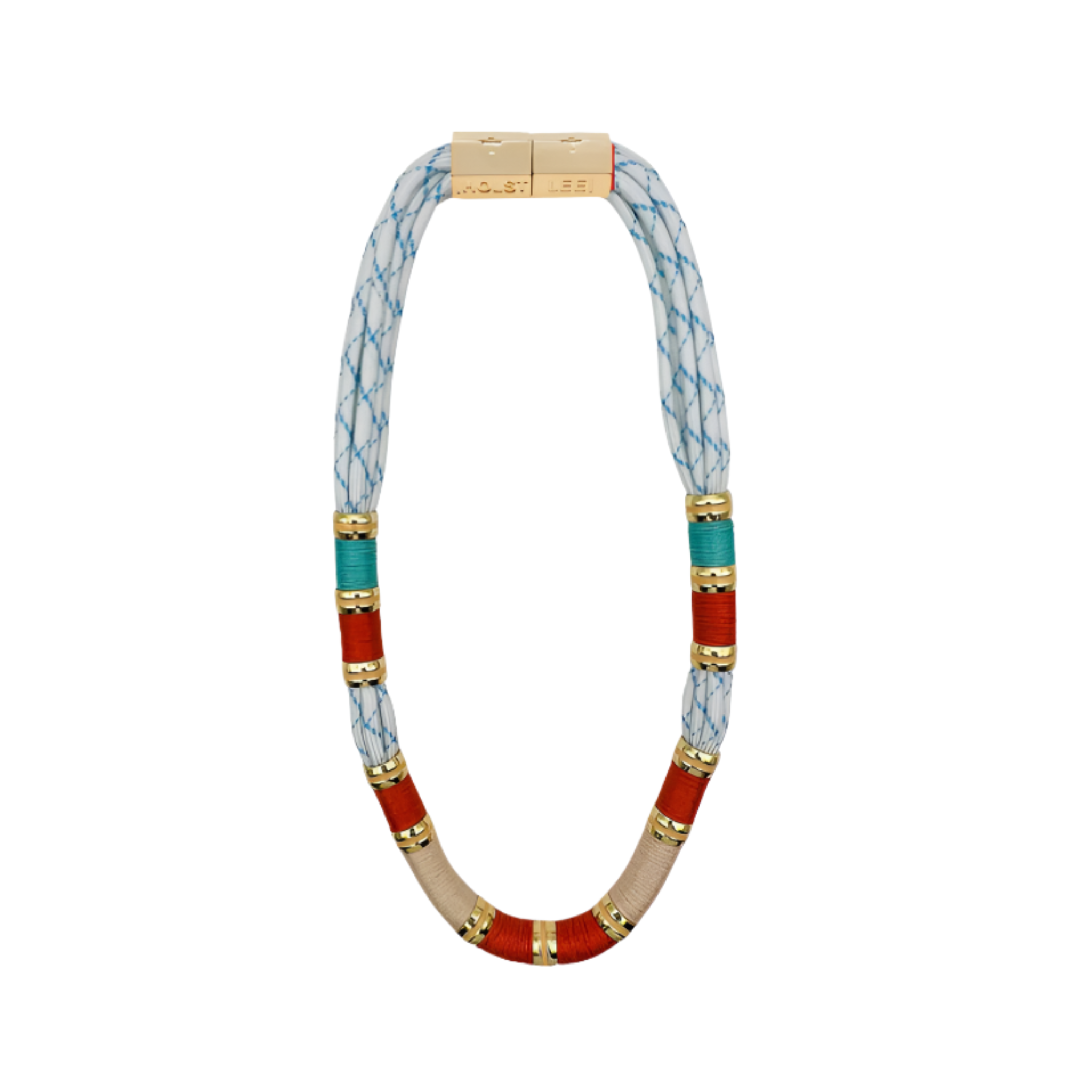 Colorblock Necklace Aperol Spritz Signature Magnetic Clasp