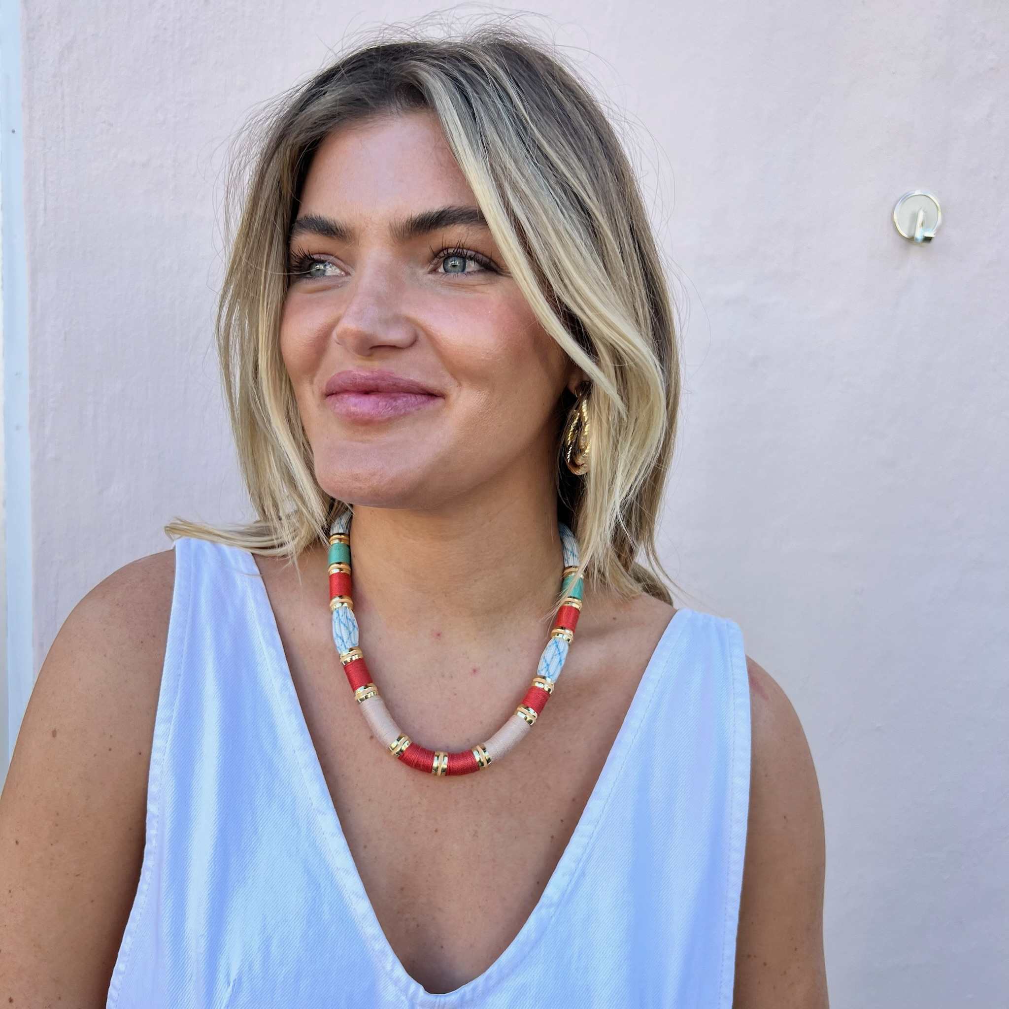 Colorblock Necklace Aperol Spritz Signature Magnetic Claspon Model