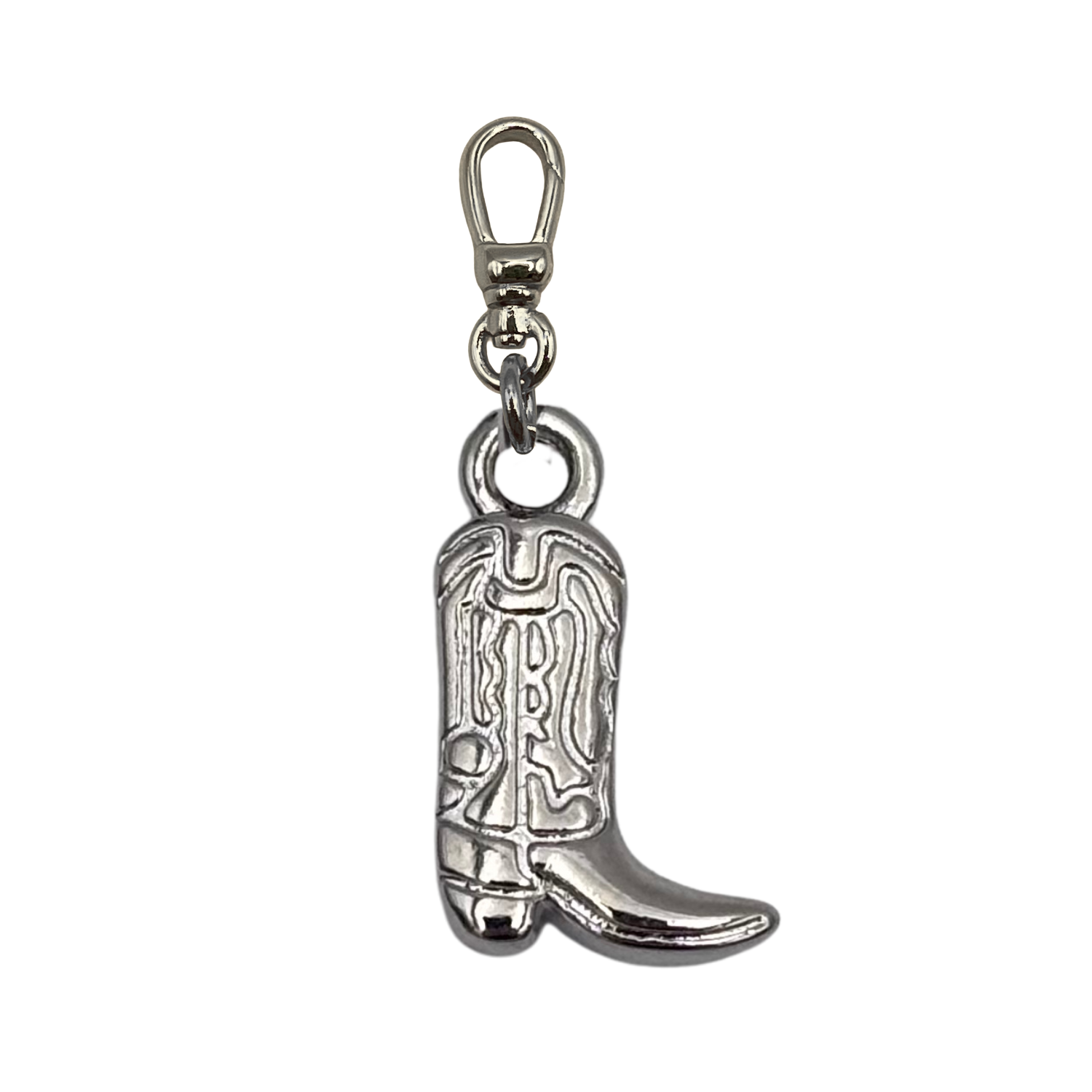 Silver cowboy boot charm with silver charm clip by HOLST+LEE