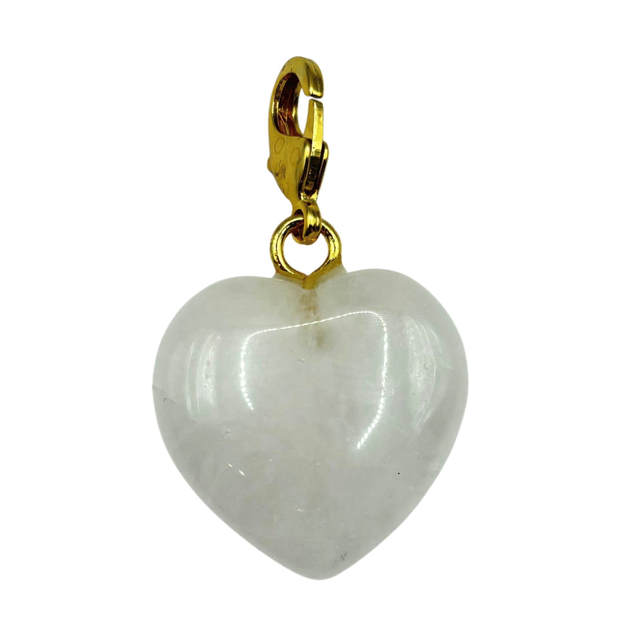 Crystal Quartz Semi Precious Heart Pendant
