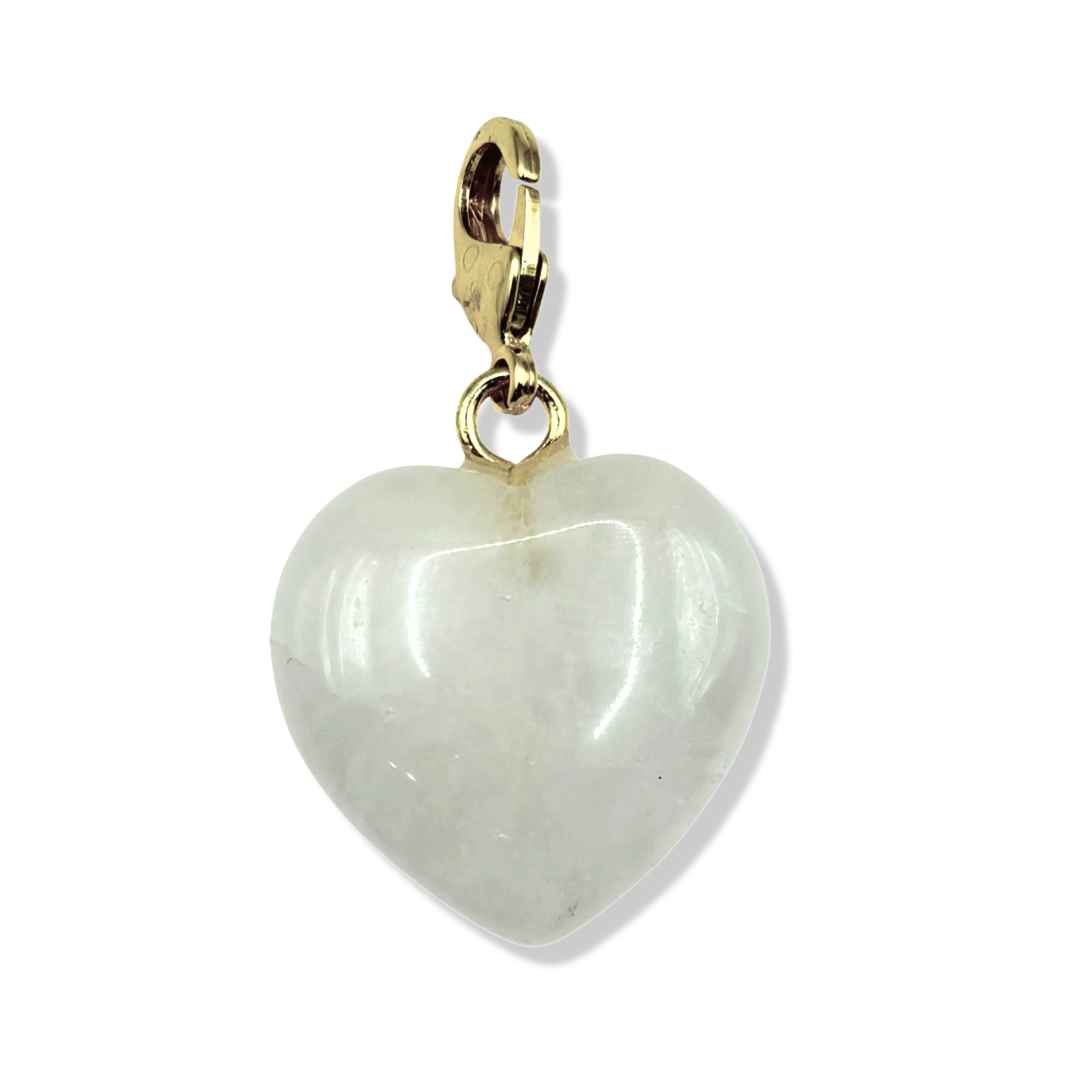 Crystal Quartz semi-precious heart pendant  with gold lobster clasp by HOLST+LEE