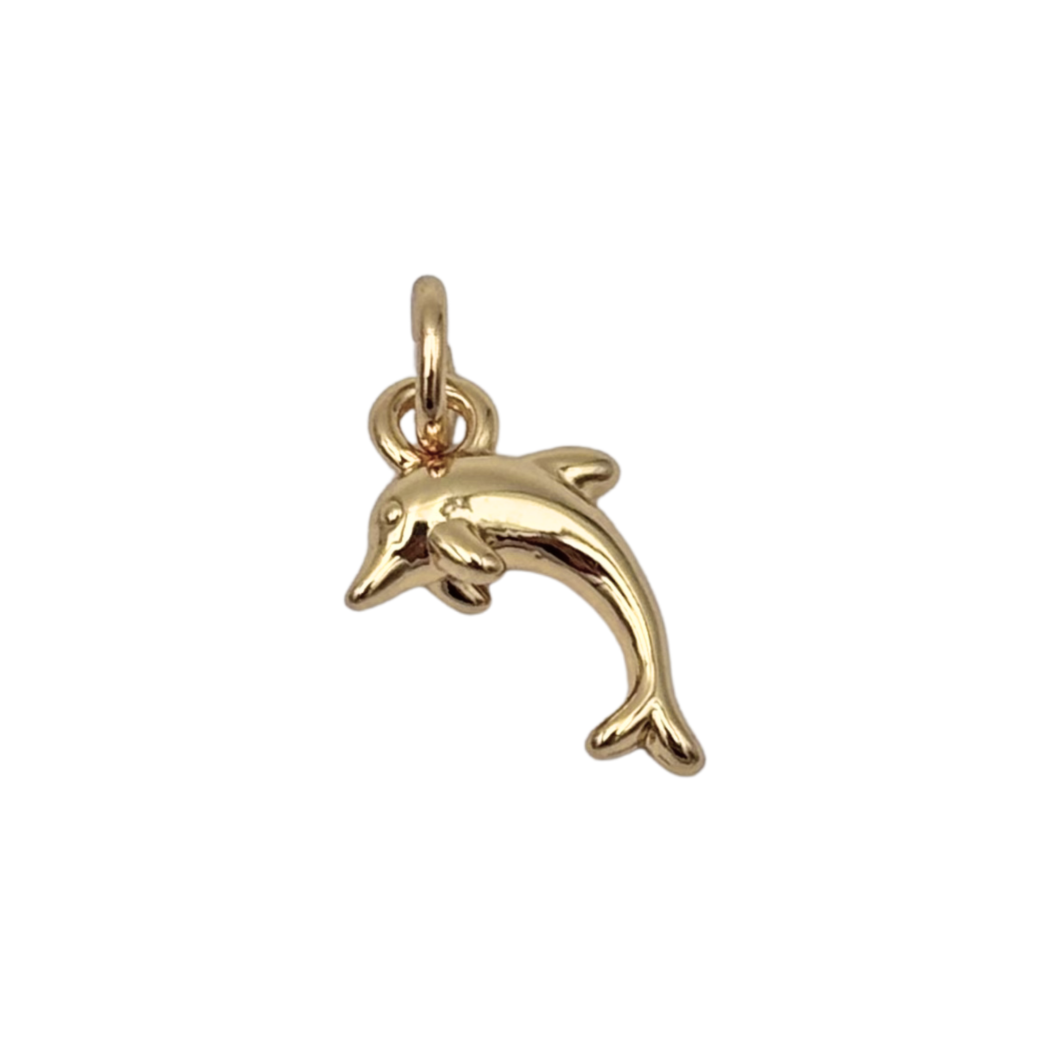 Gold tiny dolphin charm with sleek finish by HOLST+LEE