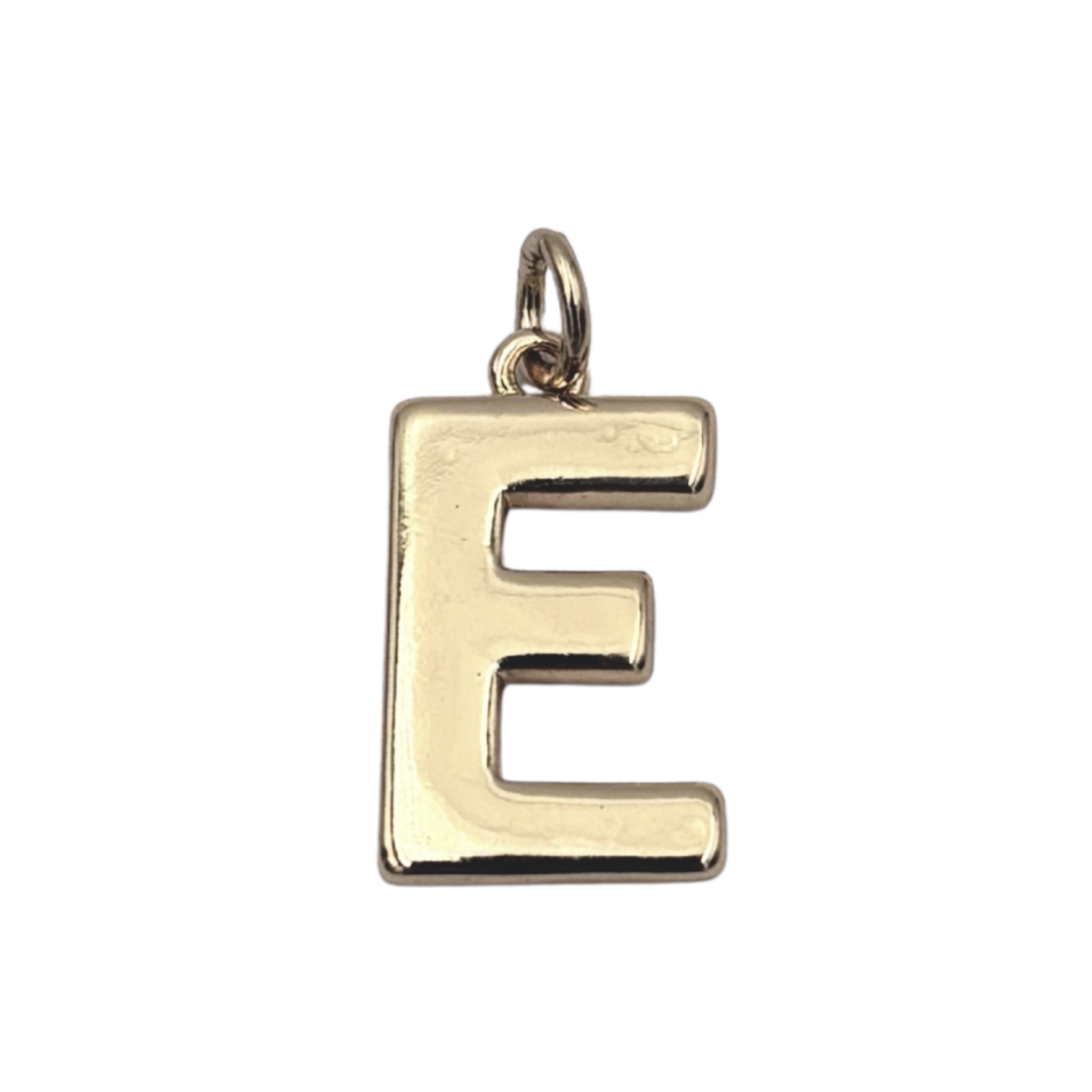 Gold block letter E initial charm by HOLST+LEE