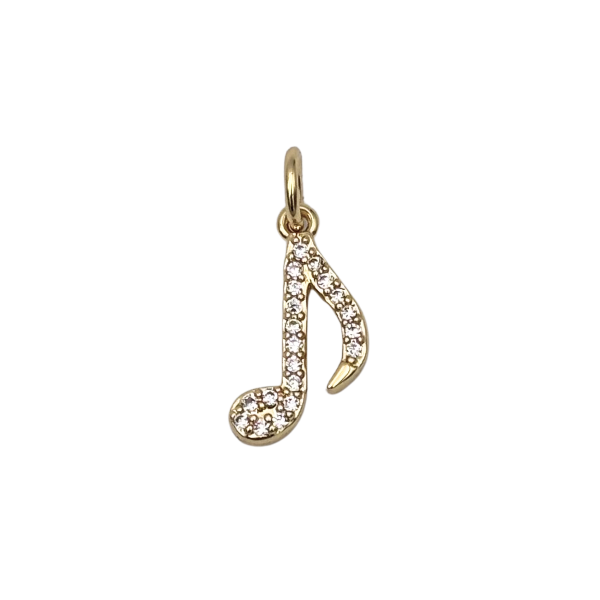 Gold pavé rhinestone eighth note charm by HOLST+LEE