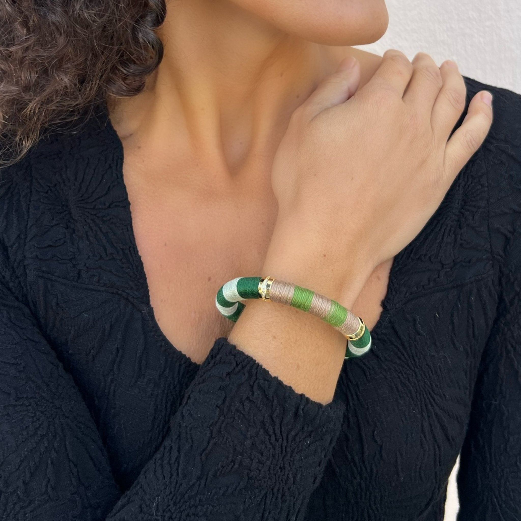 Evergreencolorblockbraceletwithsignaturemagneticclasp