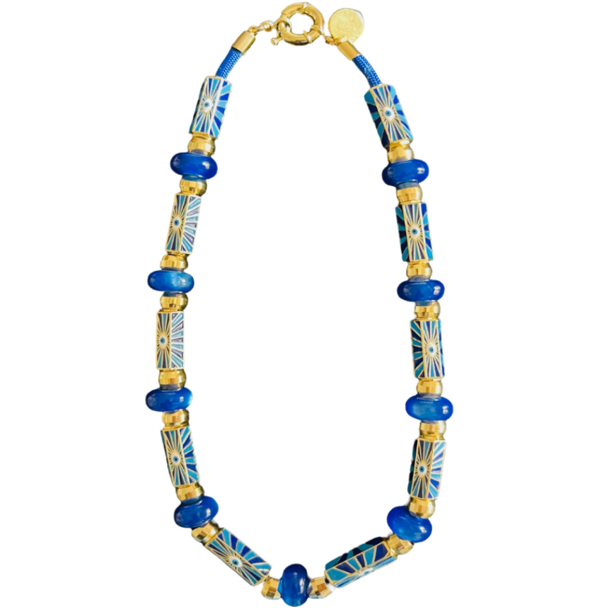 Evil Eye Beaded Necklace Royal