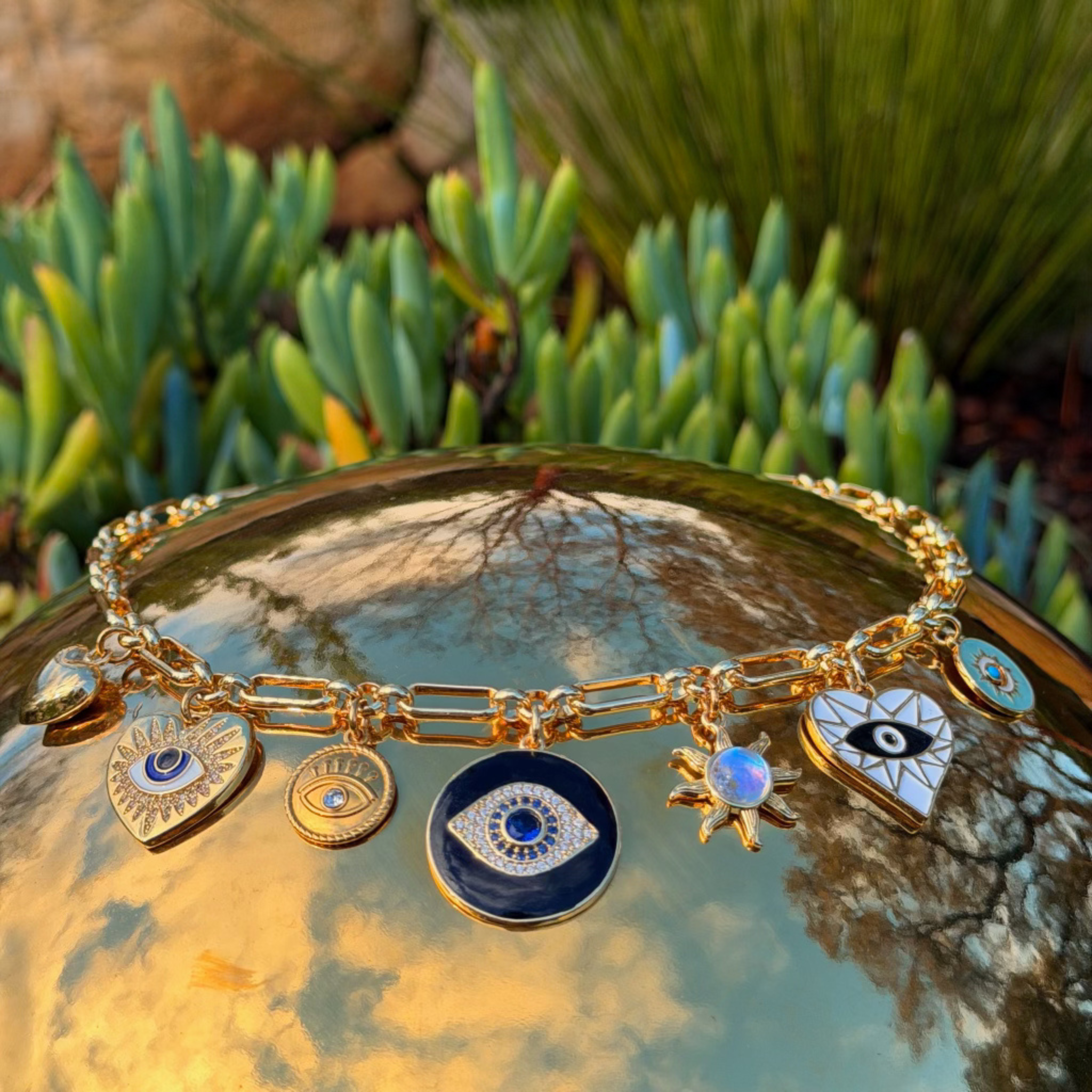 Evil Eye Charm Necklace-lifestyle