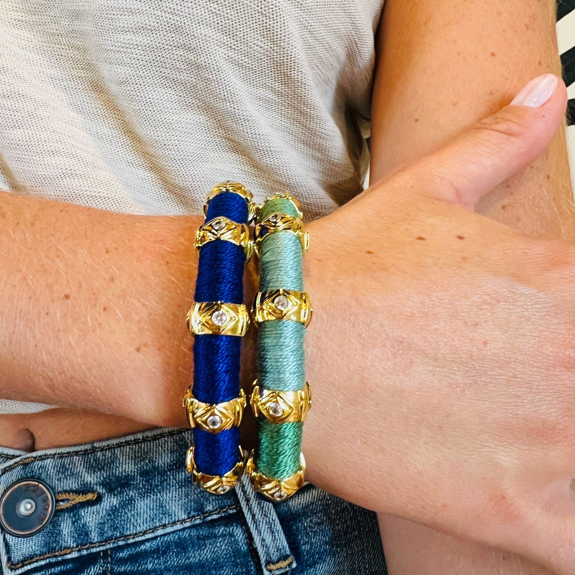 Evil Eye Colorblock Blue Bracelet Signature Magnetic Clasp