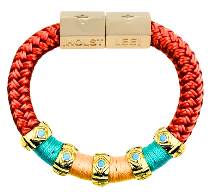 Evil Eye Colorblock Bracelet Coral Signature Magnetic Clasp 