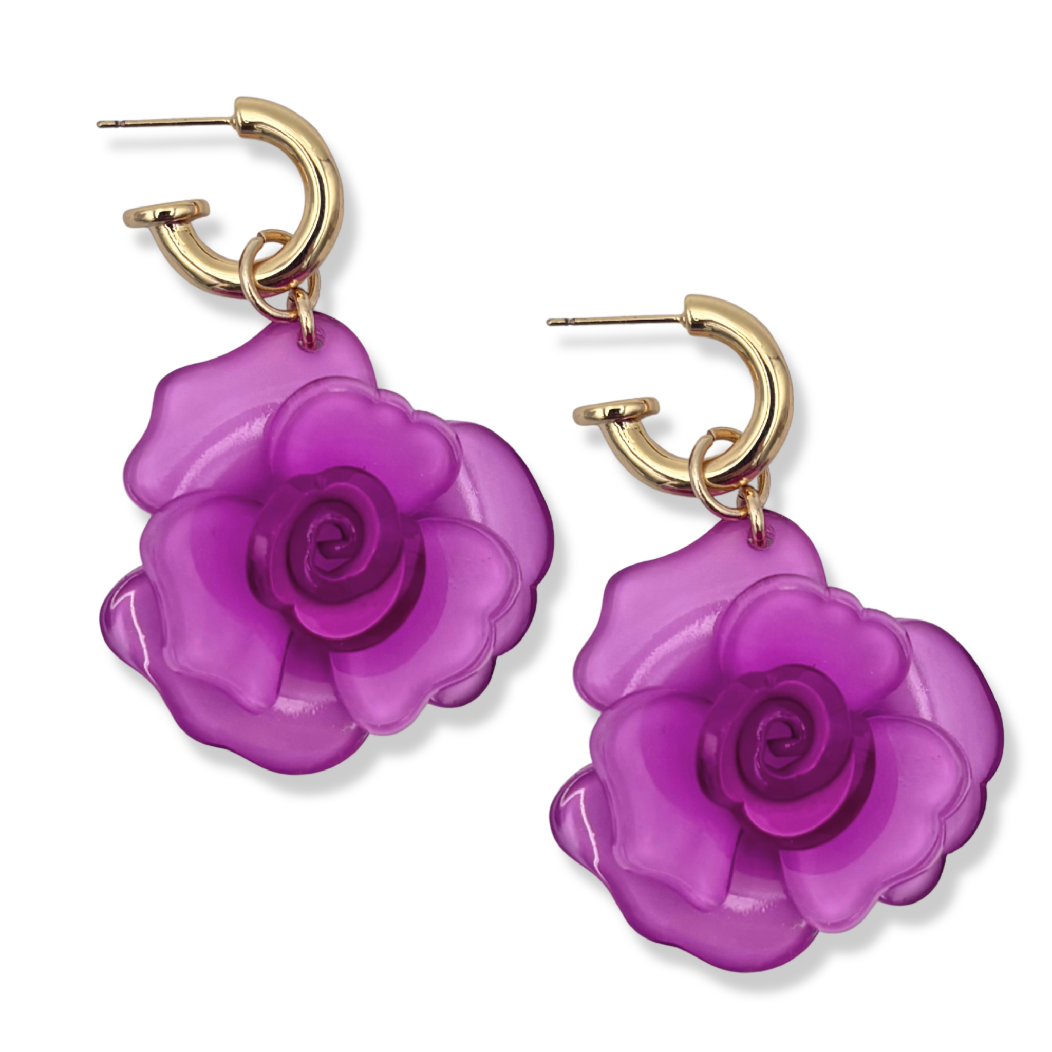 Fiore Earrings-Purple