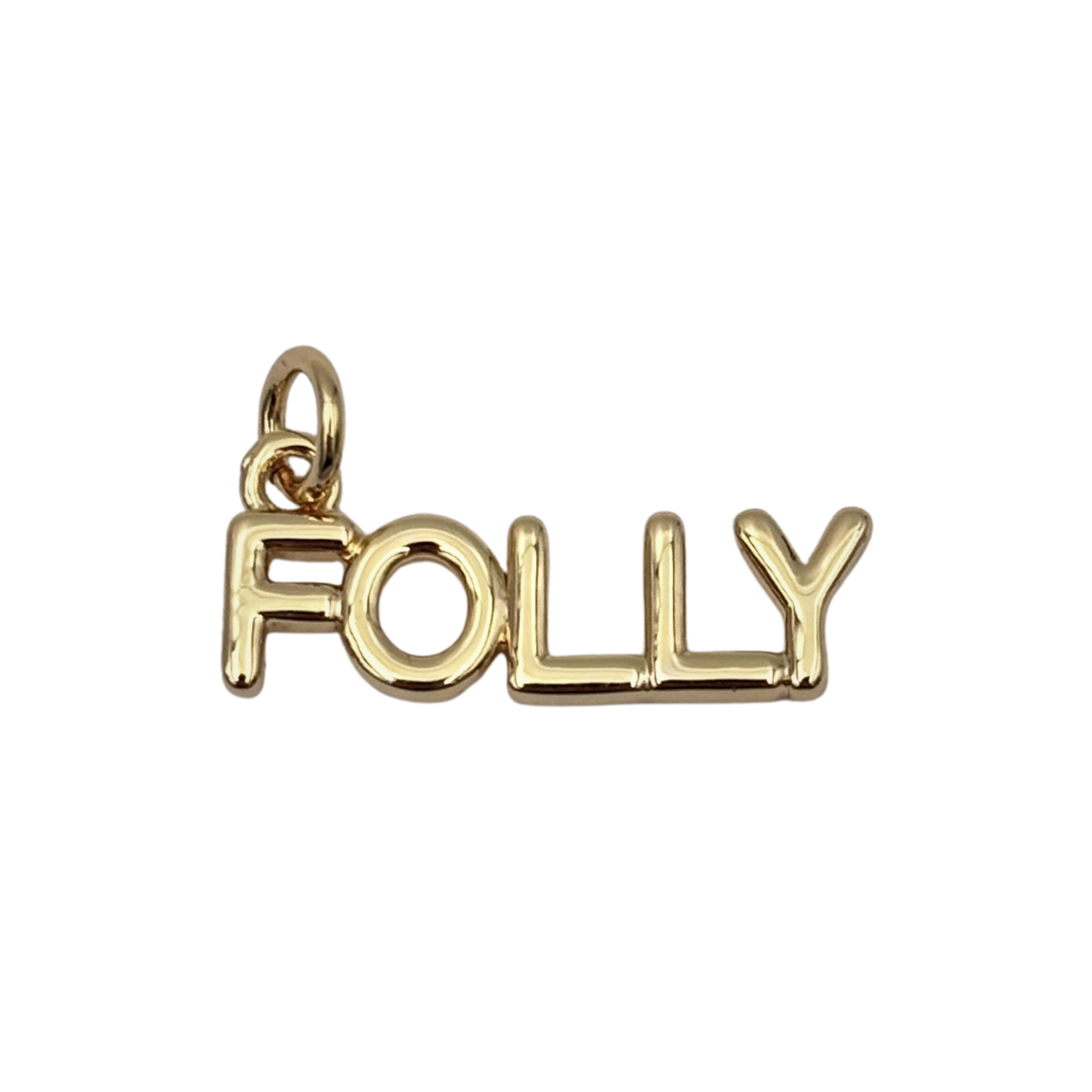 Gold 'FOLLY' charm with sleek finish by HOLST+LEE