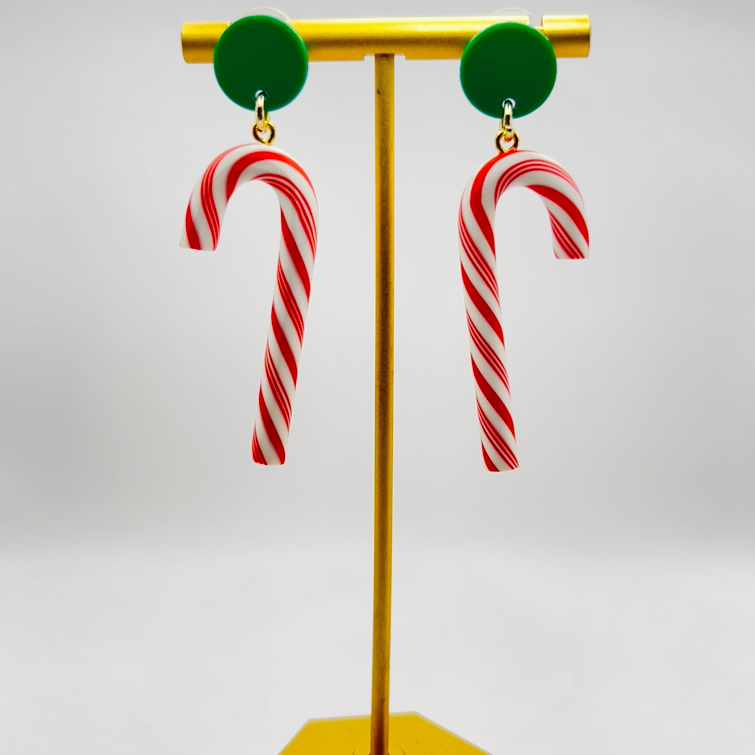 Candy Cane Earrings Peppermint Green