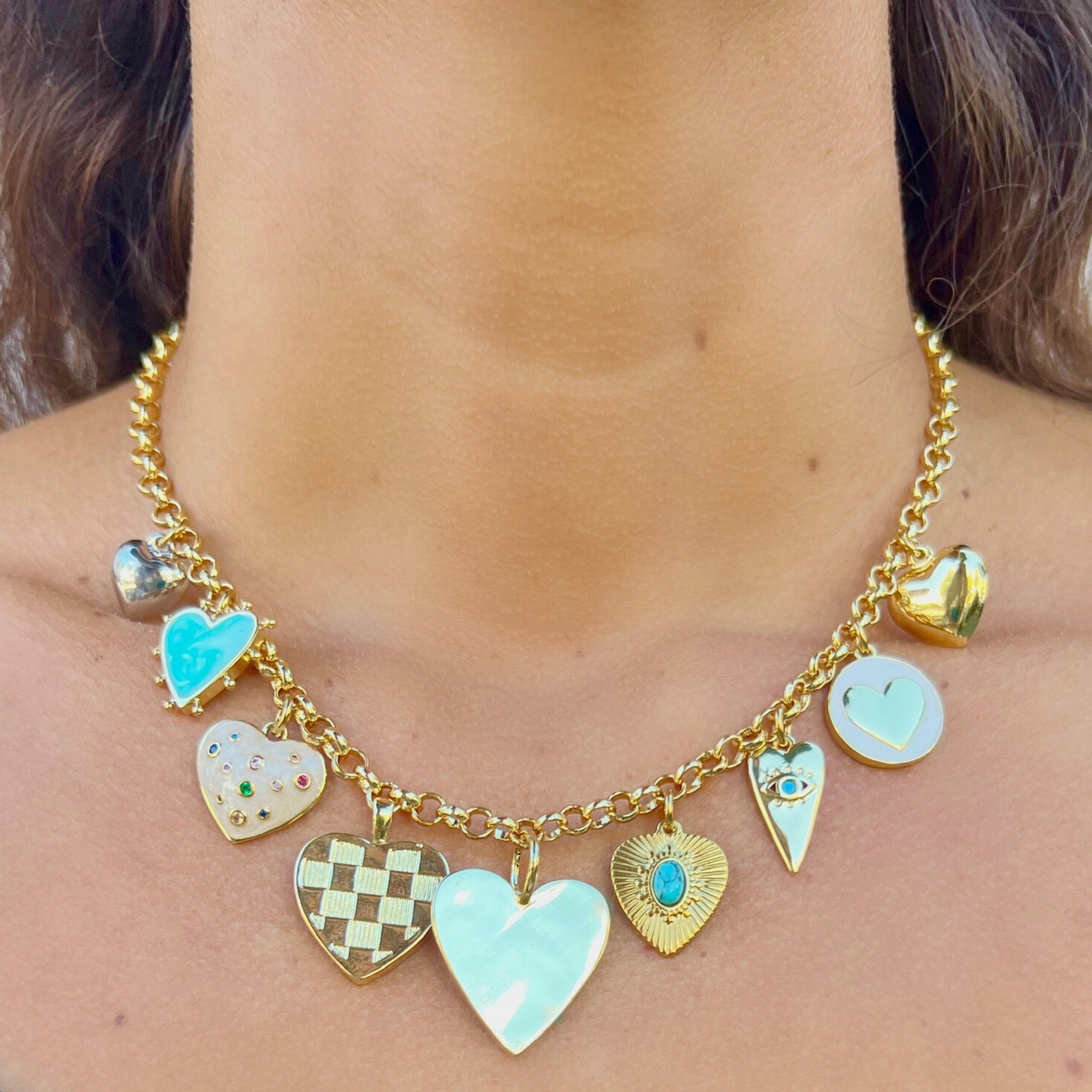 Full Hearts Charm Necklace – HOLST + LEE Full Hearts Charm Necklace – HOLST + LEE