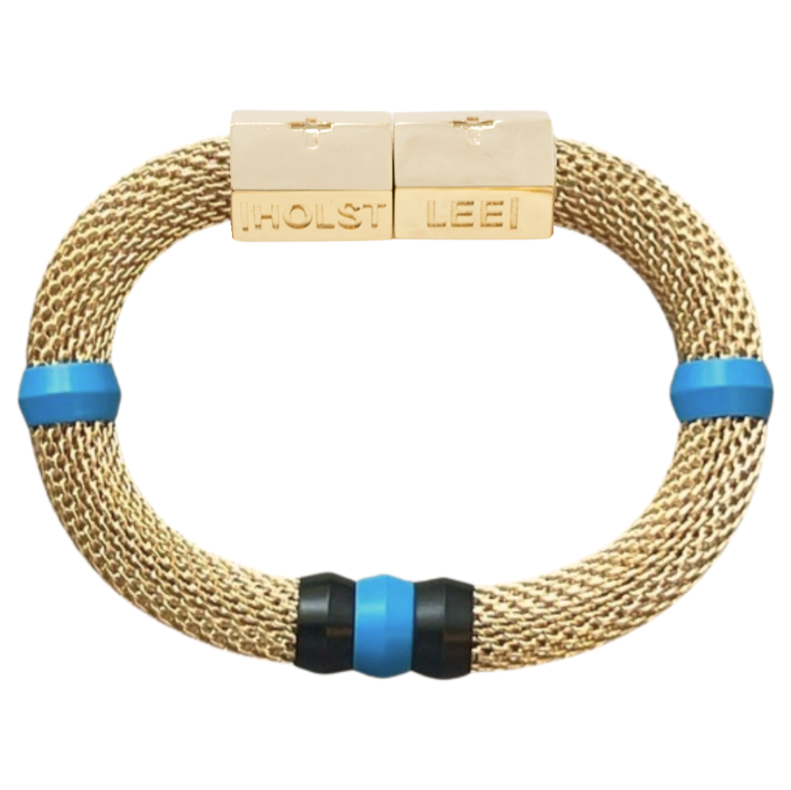Gameday Mesh Bracelets - Blue & Black - signature magnetic clasp