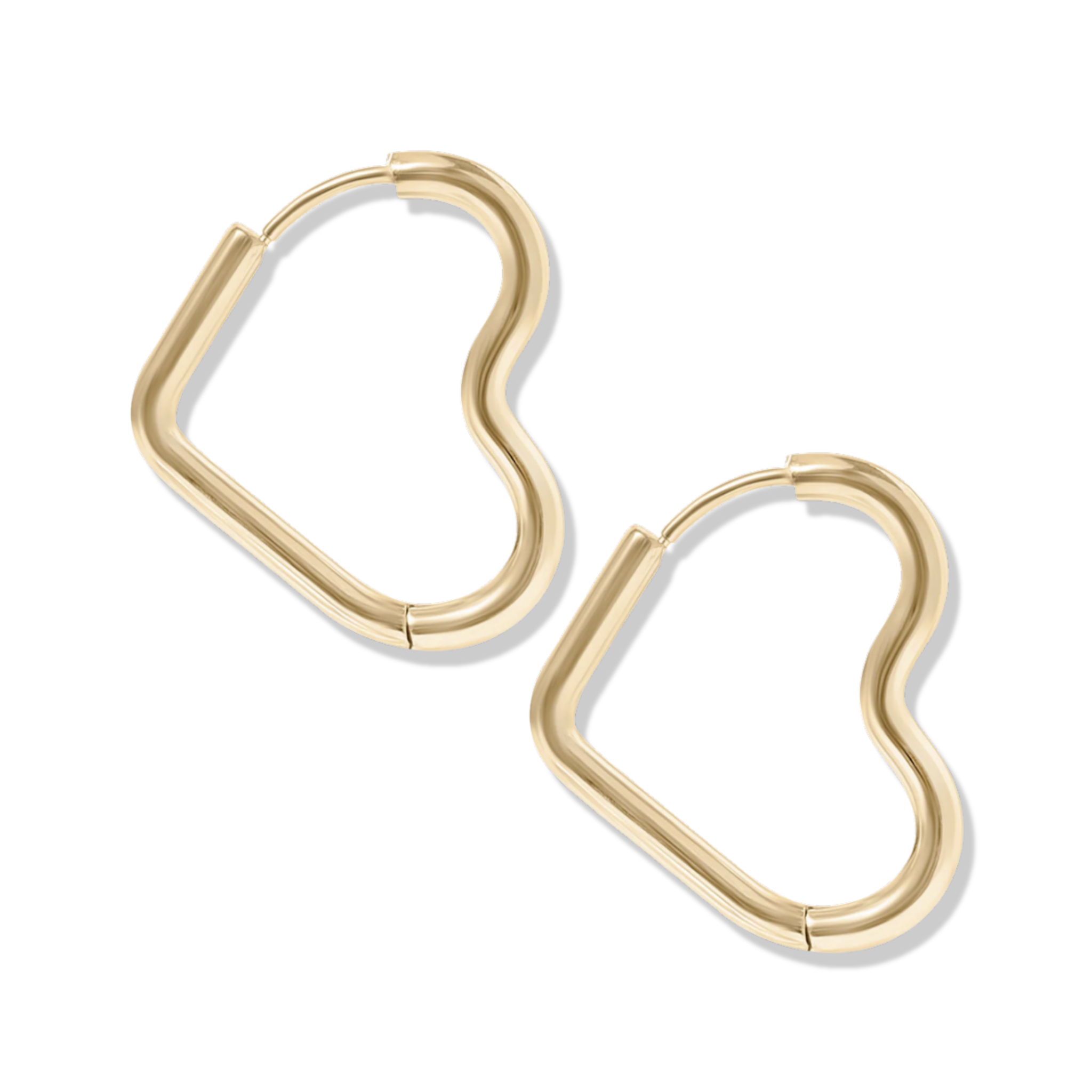 Gold heart-shaped earrings by HOLST+LEE