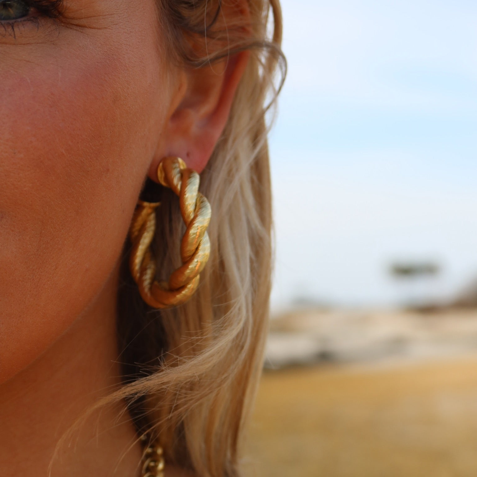 Gold Hot Girl Hoops