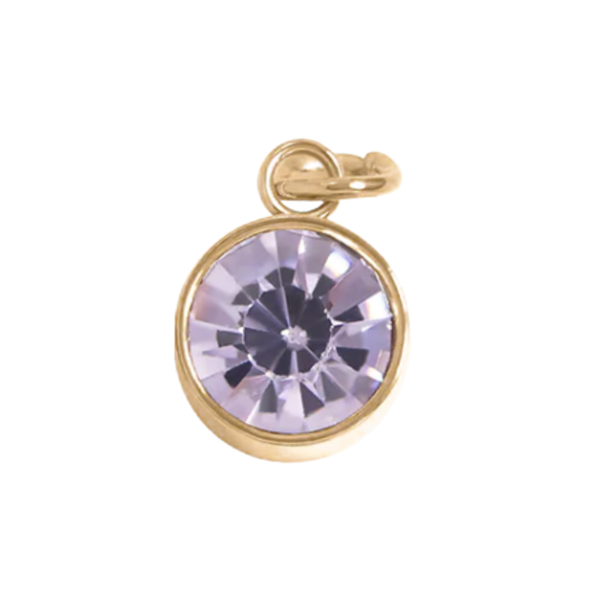 June birthstone alexandrite charm with faceted light purple and gold bezel setting by HOLST+LEE