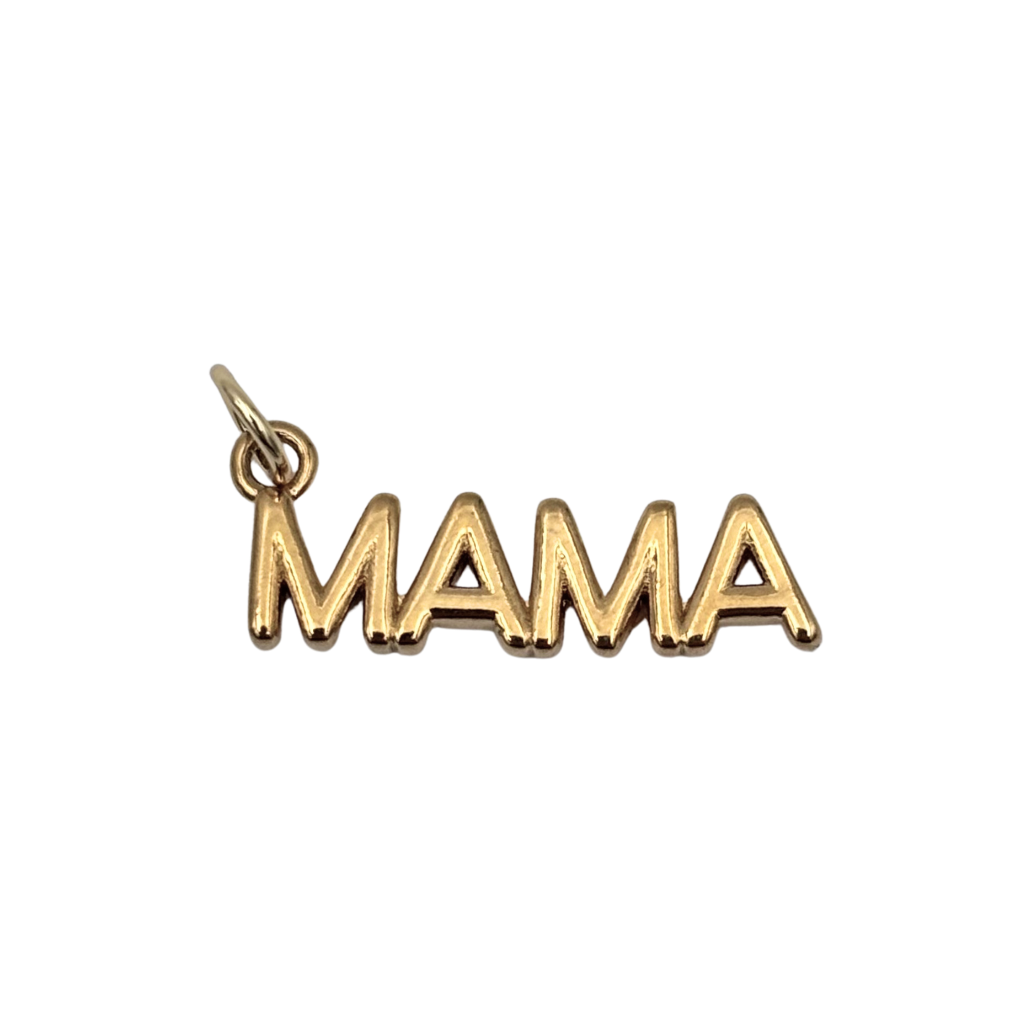 Gold 'MAMA' charm with sleek finish by HOLST+LEE