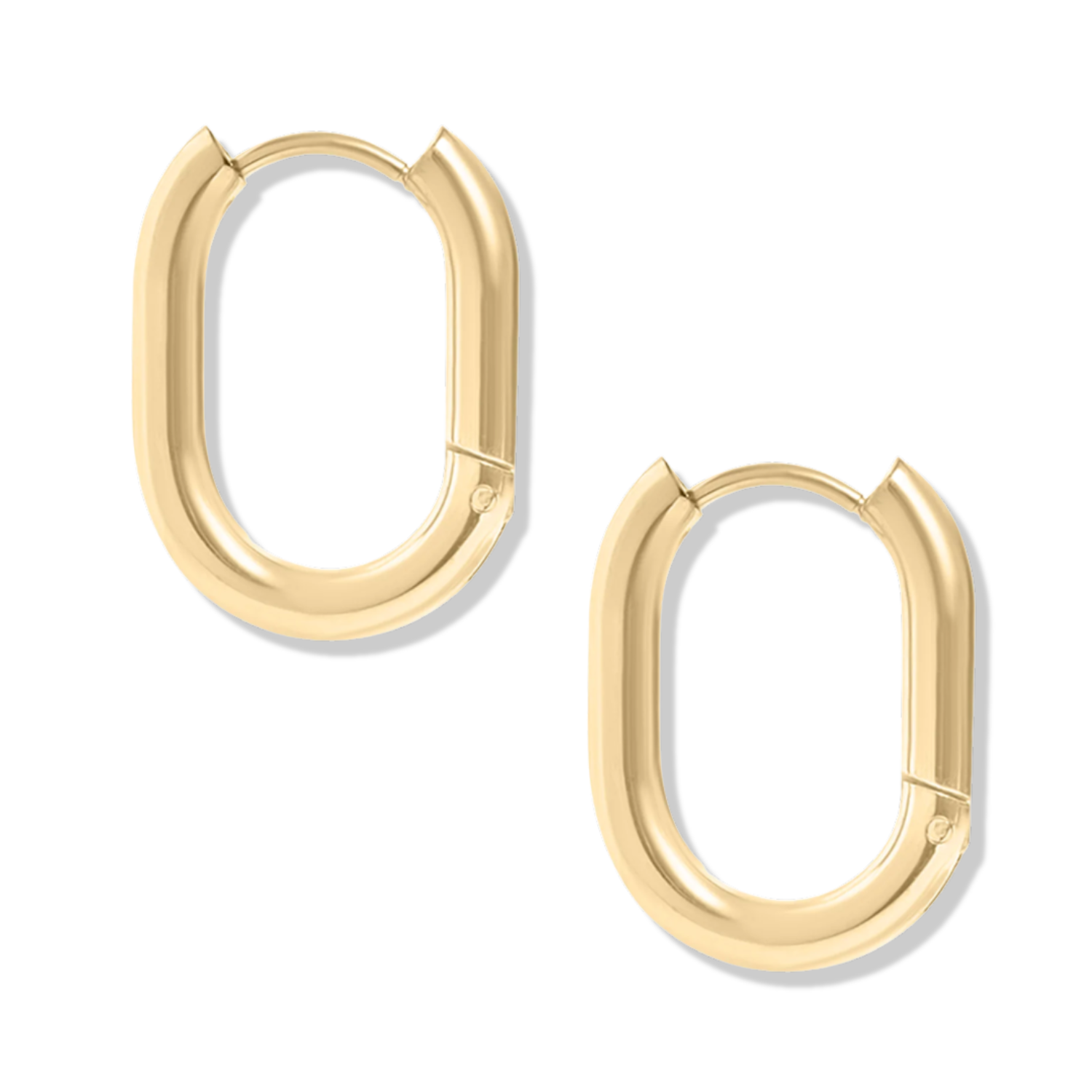 Gold hoop oval earrings by HOLST+LEE