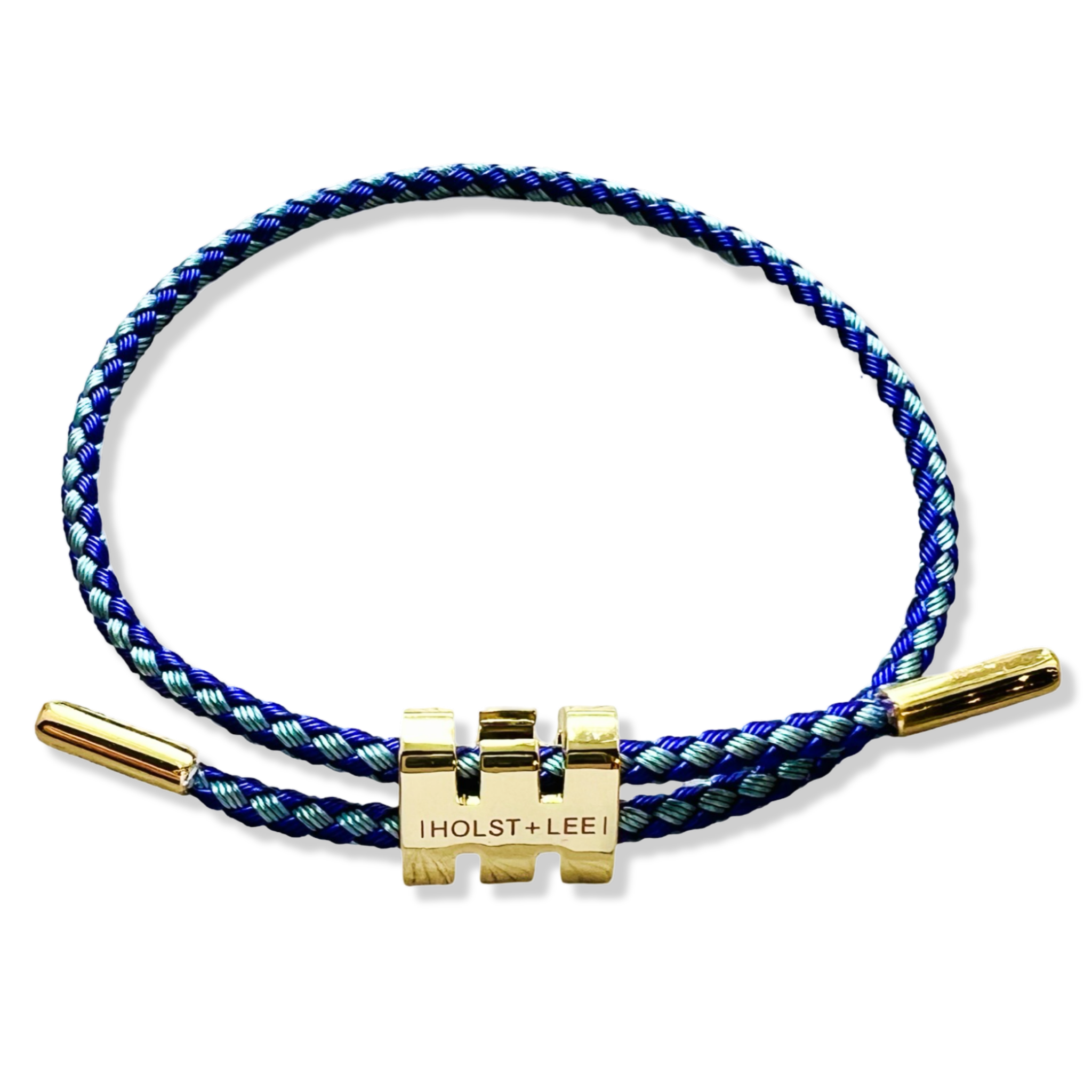 Gray and purple braided rope bracelet with gold sliding clasp by HOLST+LEE