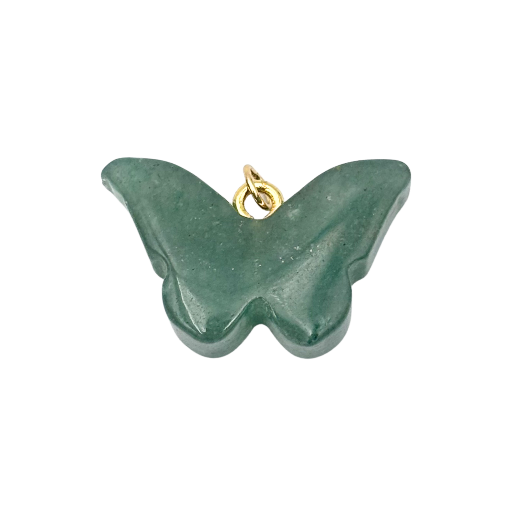 Green Adventurine carved butterfly charm with polished stone finish by HOLST+LEE