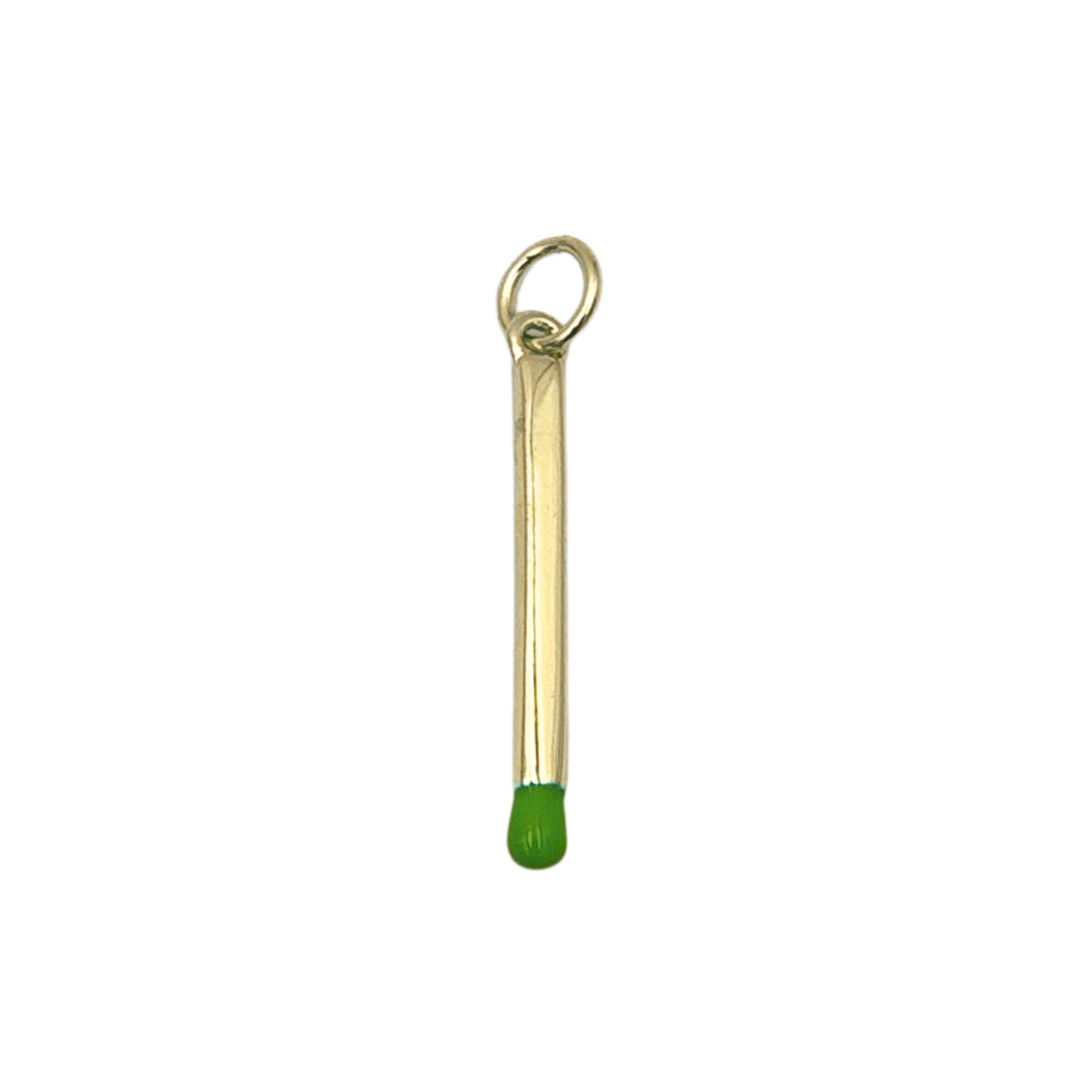 Gold match charm with green enamel tip by HOLST+LEE