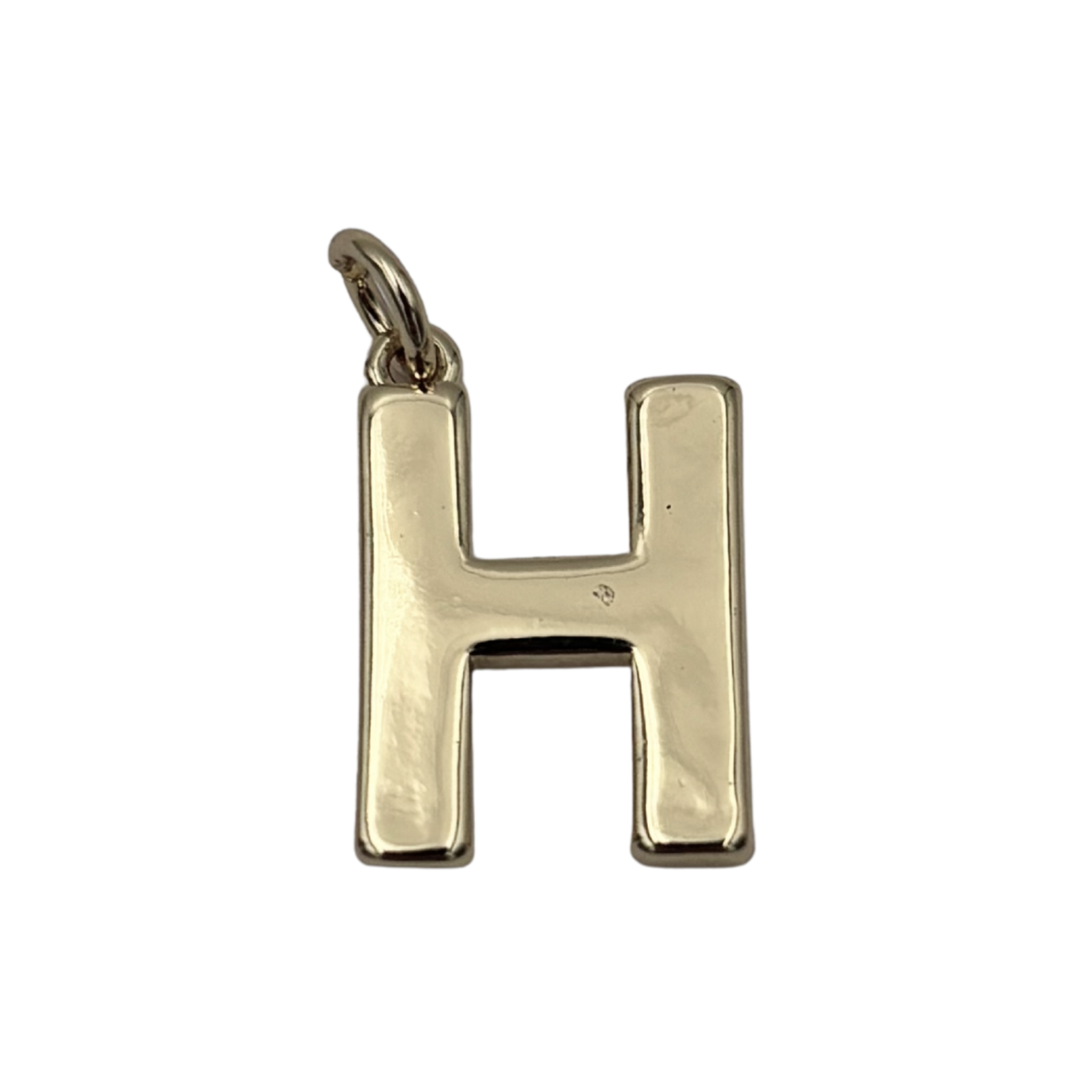 Gold block letter H initial charm by HOLST+LEE