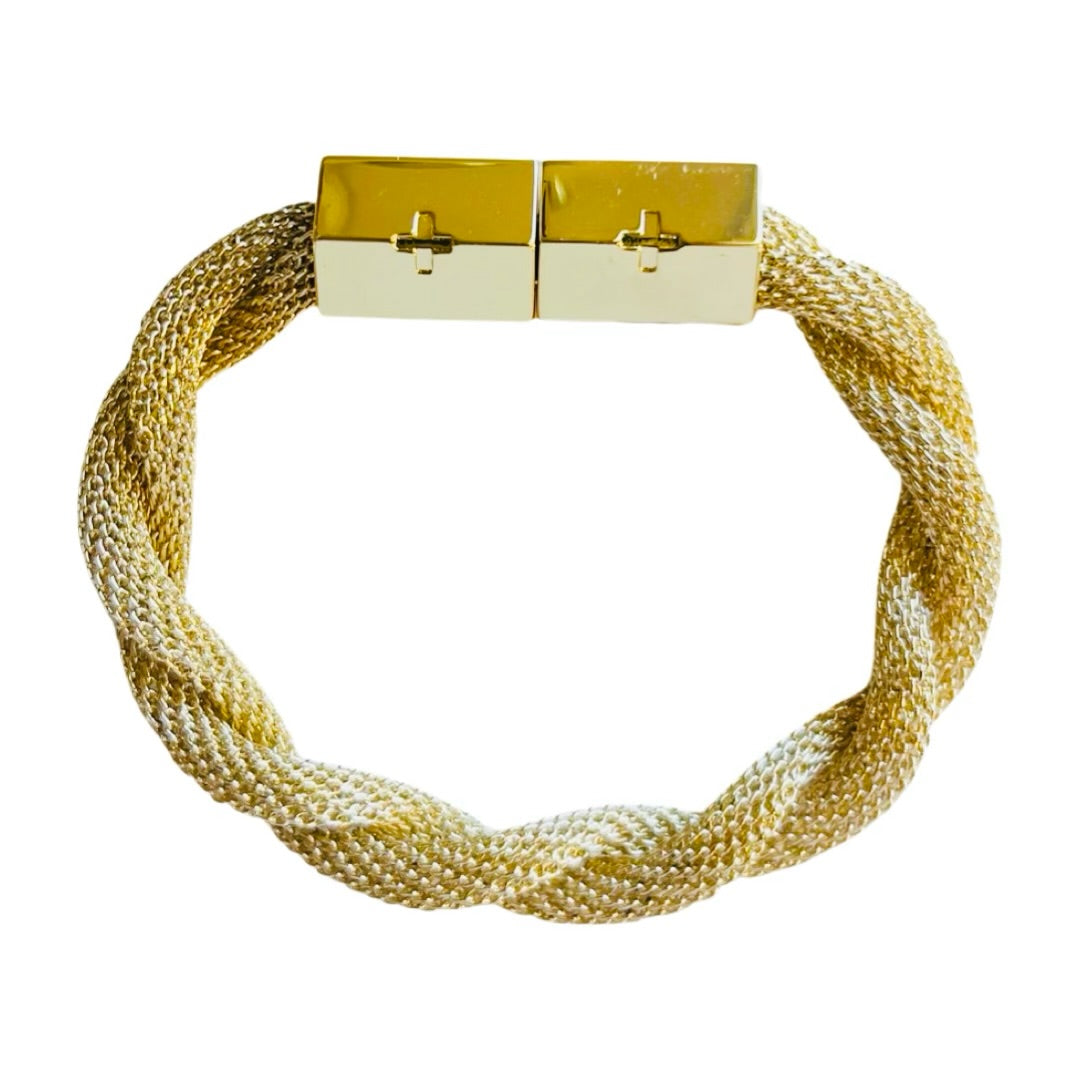 Twisted Mesh Bracelet Gold