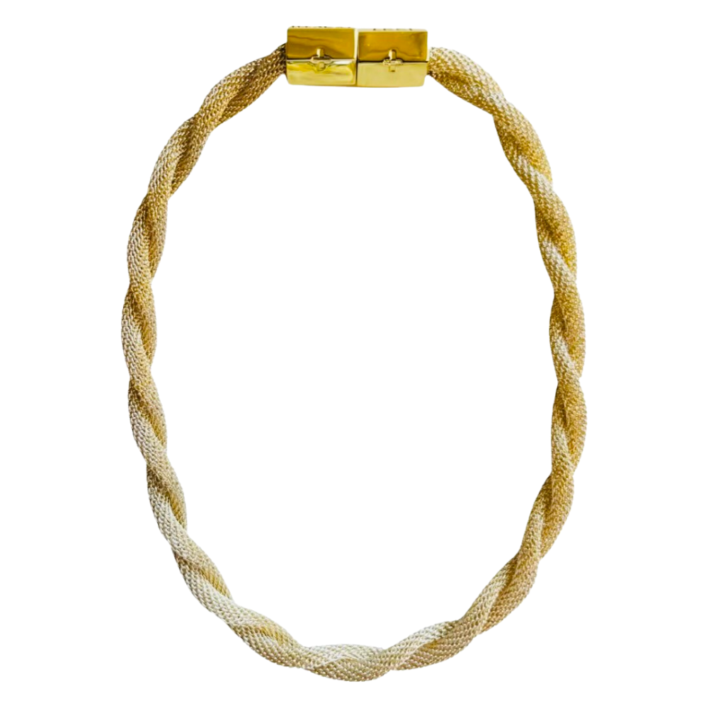 Twisted Mesh Necklace Gold