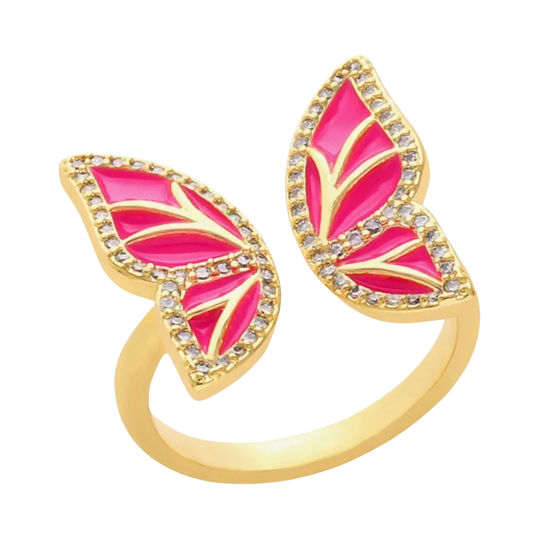 Butterfly Ring Hot Pink