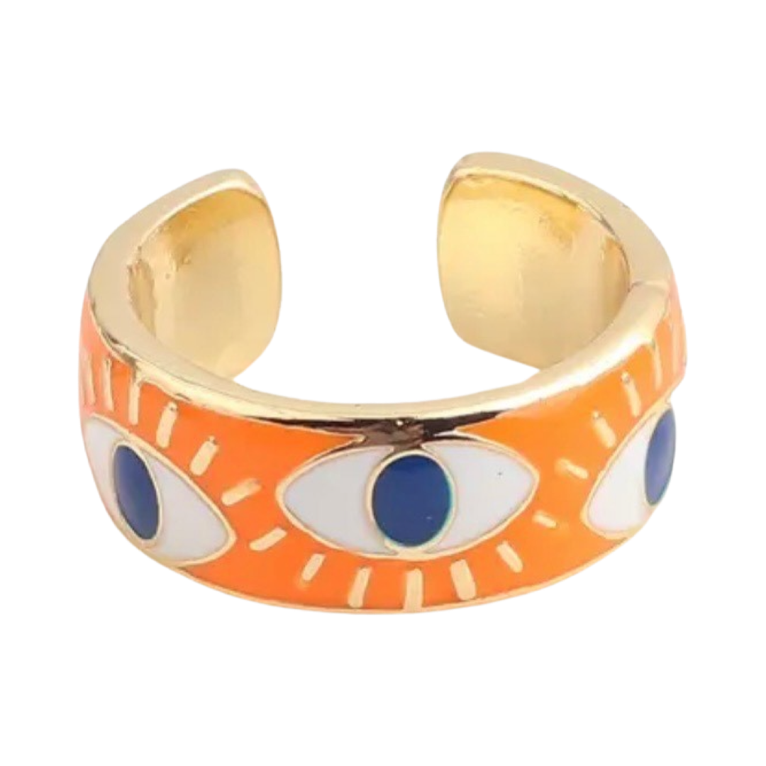 Evil Eye Band Ring Orange