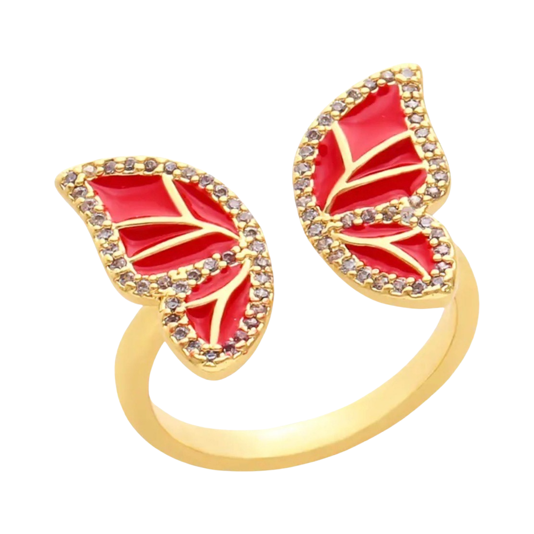 Red online butterfly ring