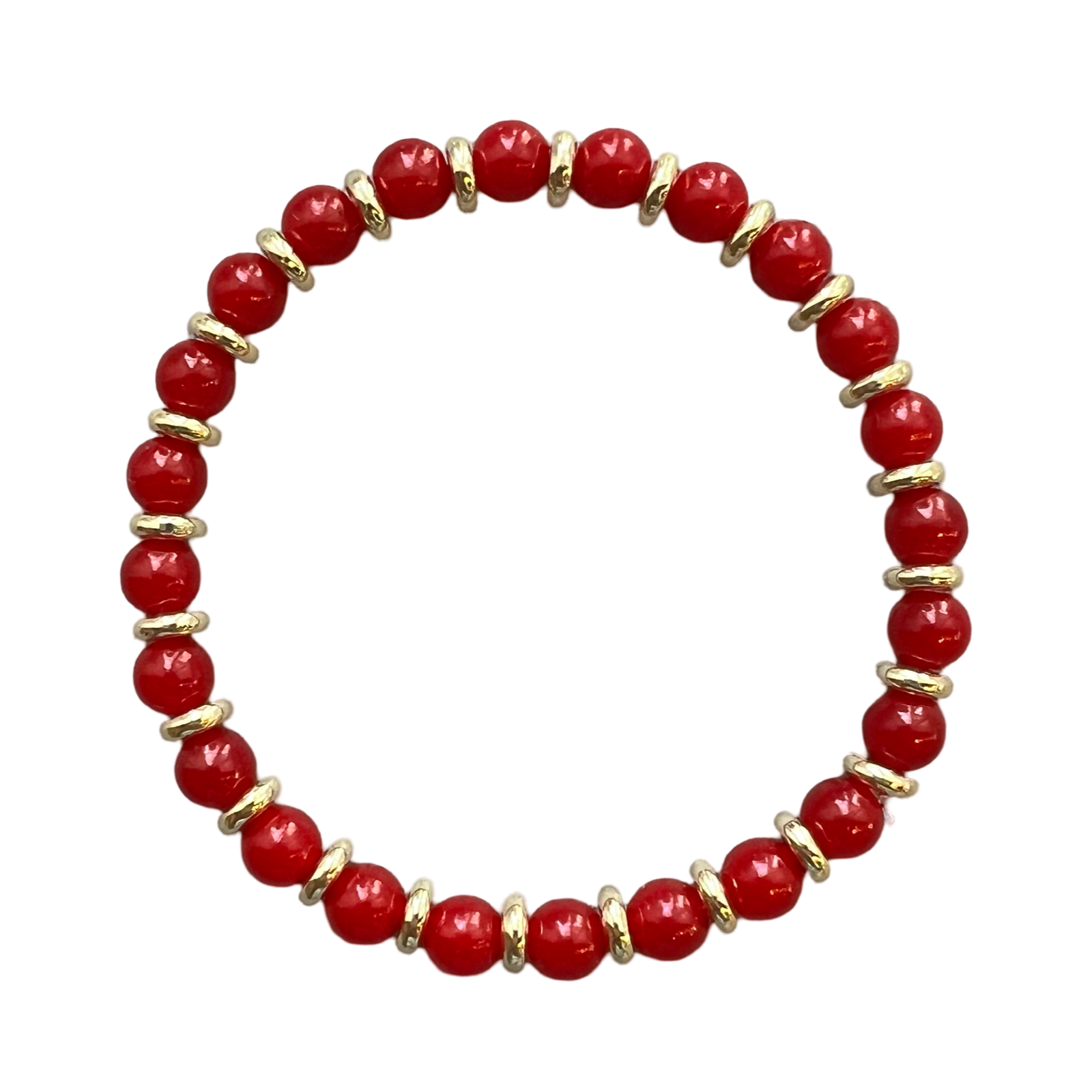 Crimson and White Beads