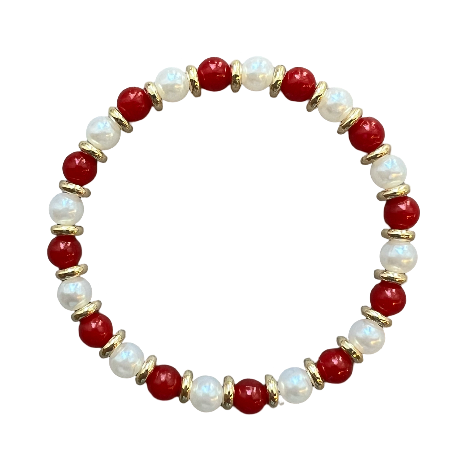 Crimson and White Beads