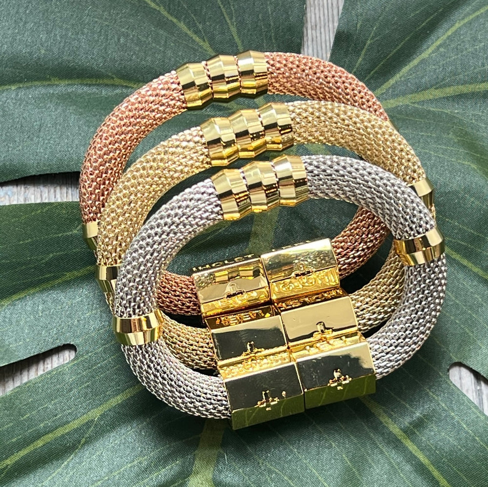 Holst + Lee - Silver/Stone Twisted Mesh Bracelet main image 0