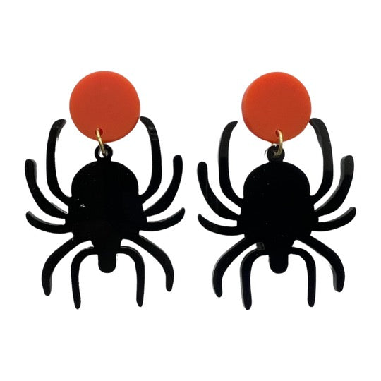 Spider Earrings Orange