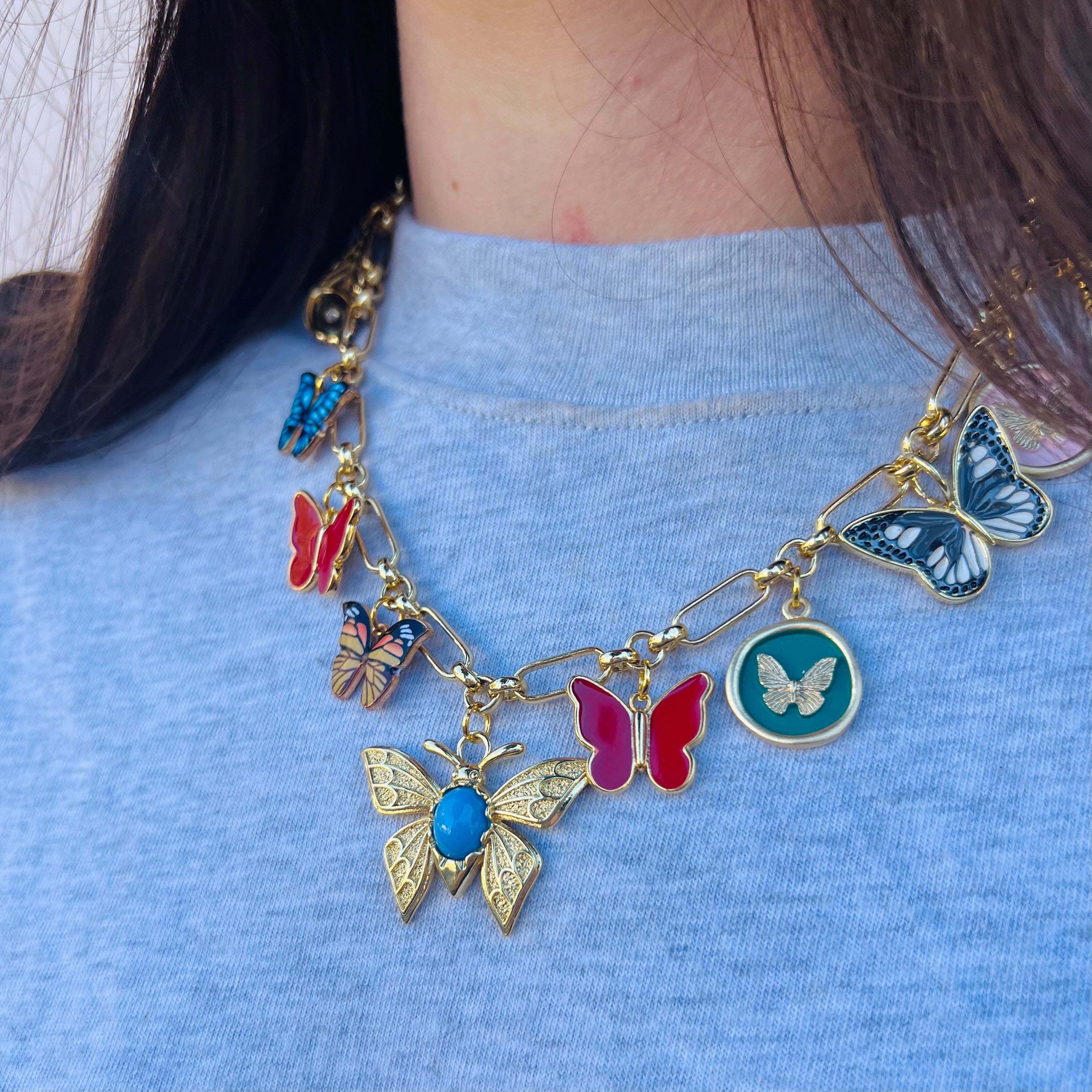 Butterflies Charm Necklace