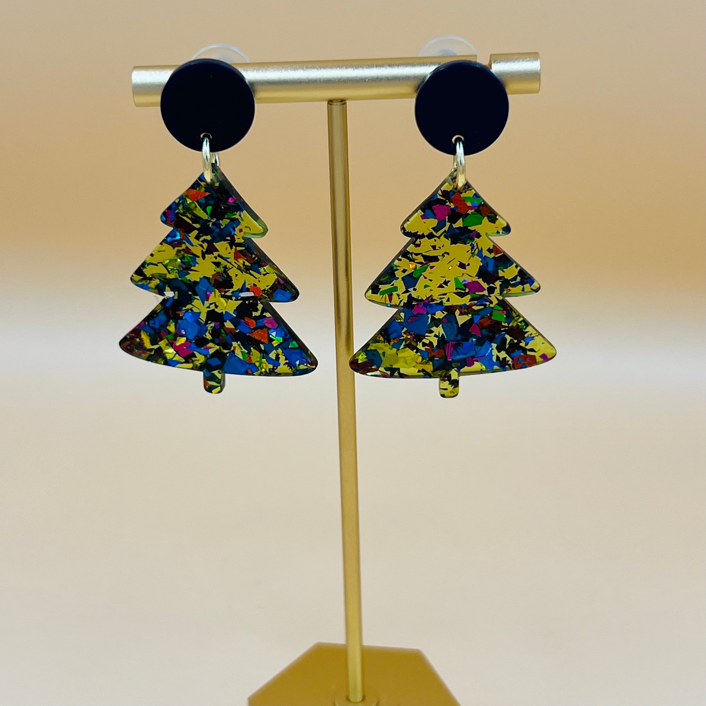 Blue Tree Earrings