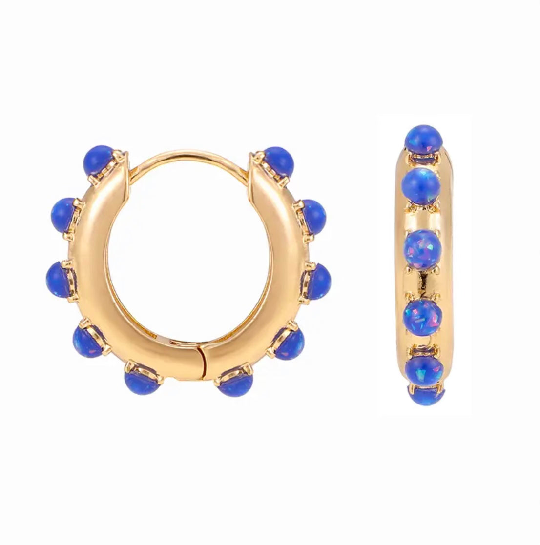 Huggie Earrings Blue