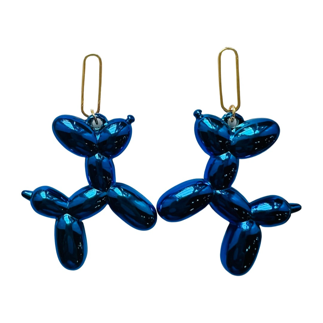 Balloon Dog Earrings Blue