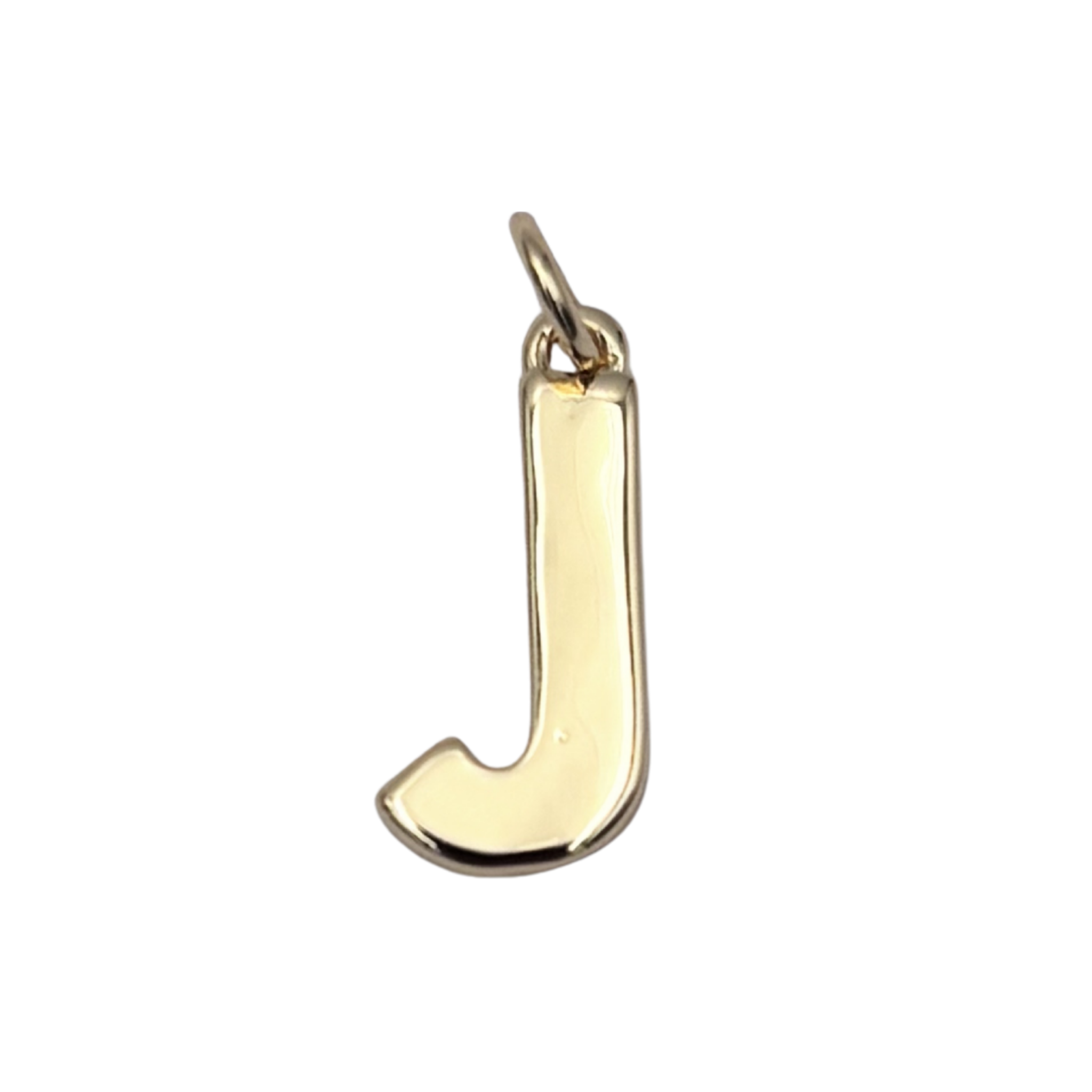 Gold block letter J initial charm by HOLST+LEE
