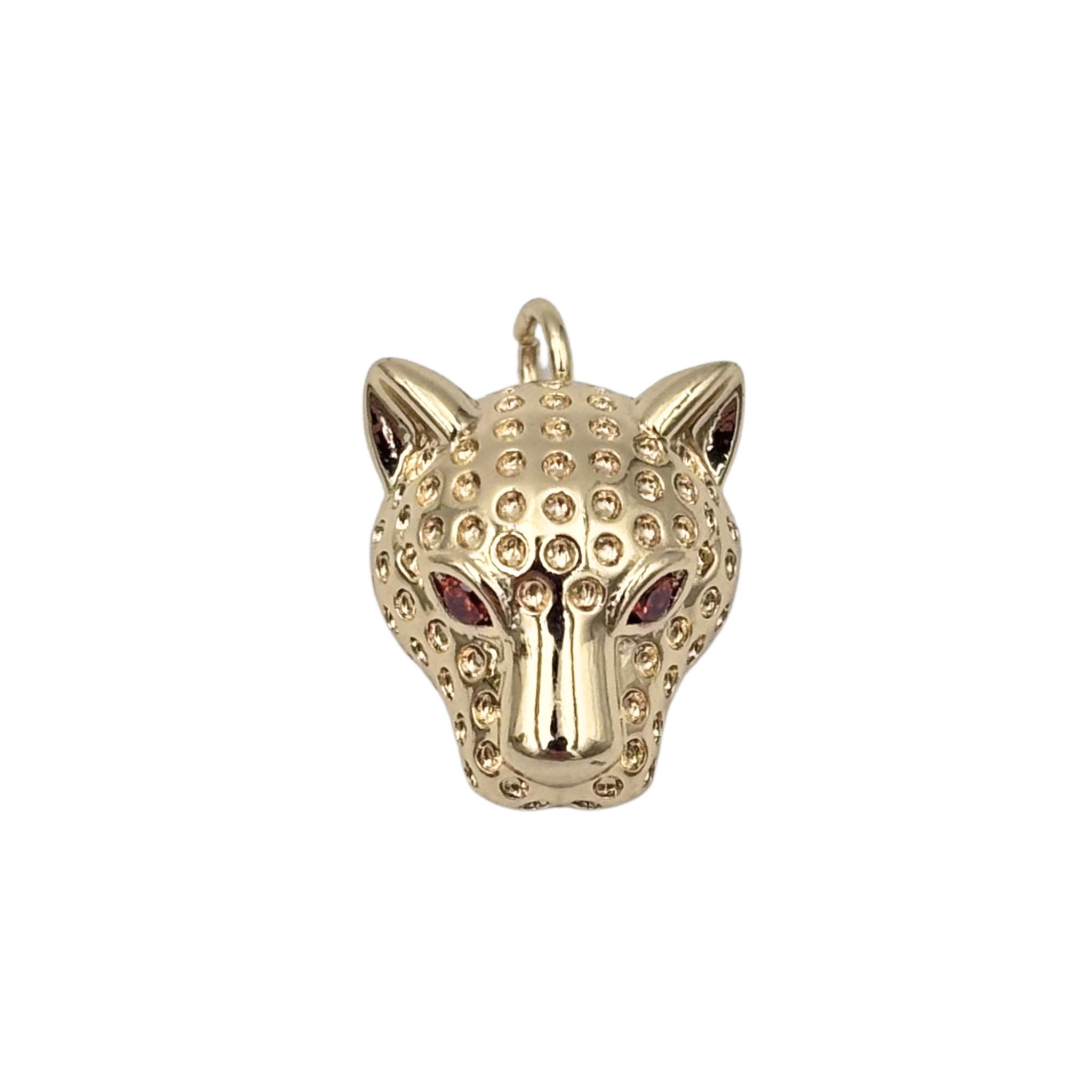 Gold Jaguar charm with ruby rhinestone eyes by HOLST+LEE