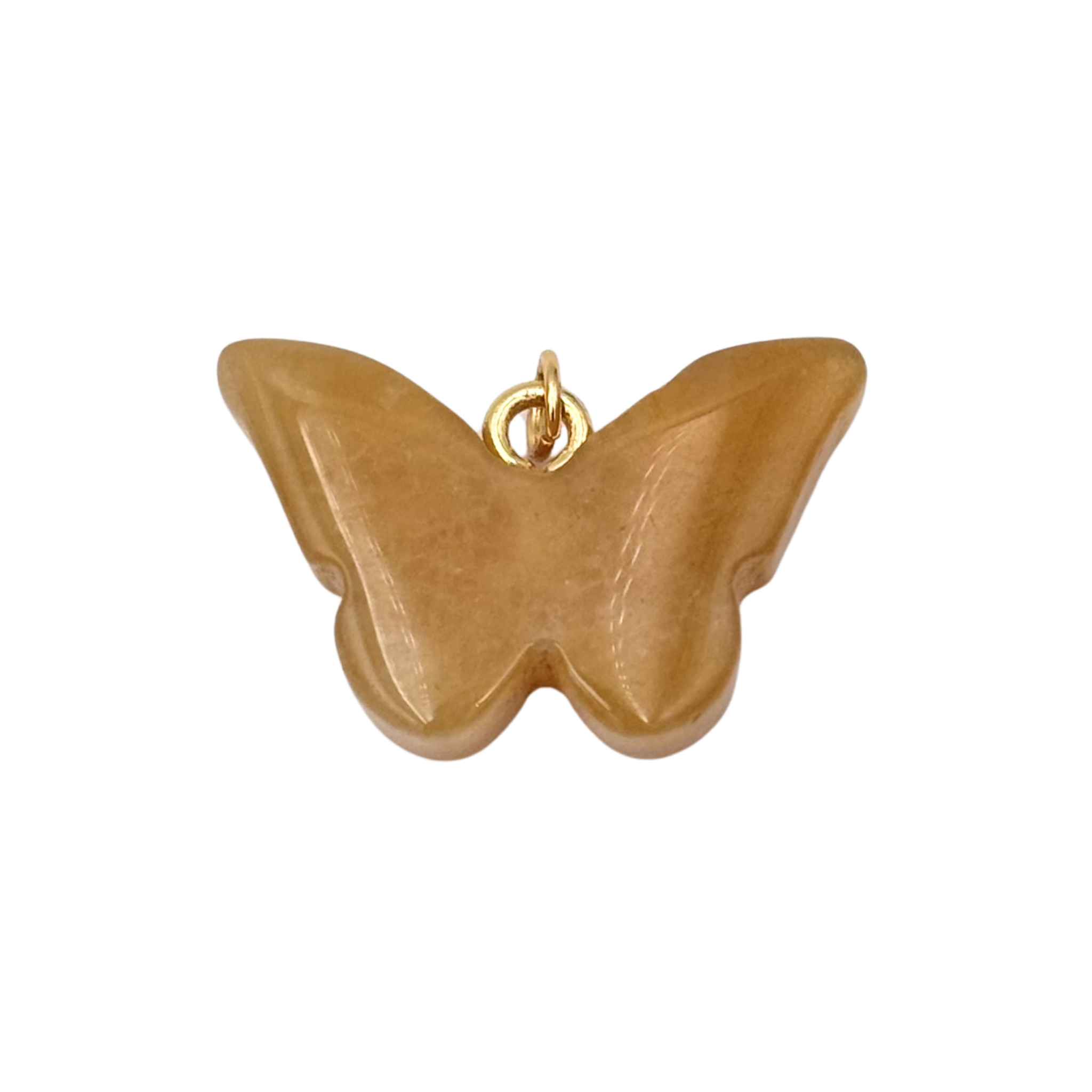 Jasper carved butterfly charm with polished stone finish by HOLST+LEE