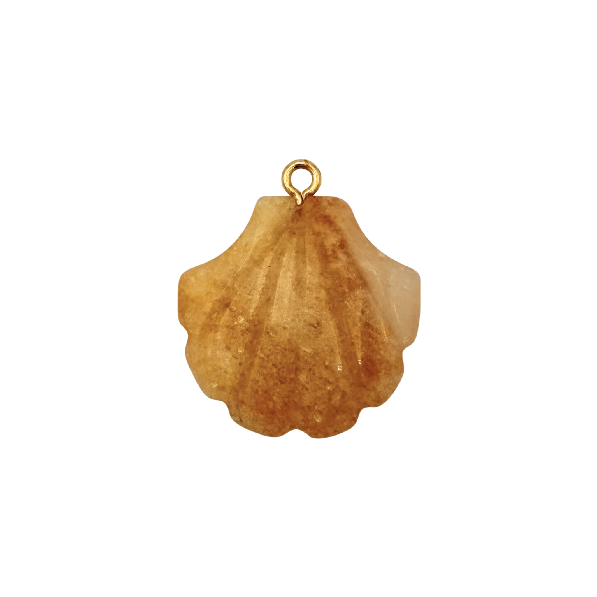 Jasper carved scallop shell charm with polished stone finish by HOLST+LEE